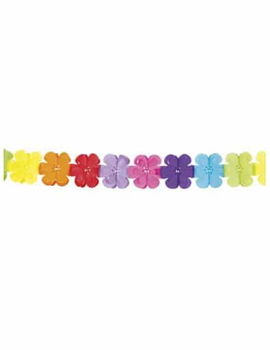 70er Hippie Blumen Girlande Flower Power bunt 4m