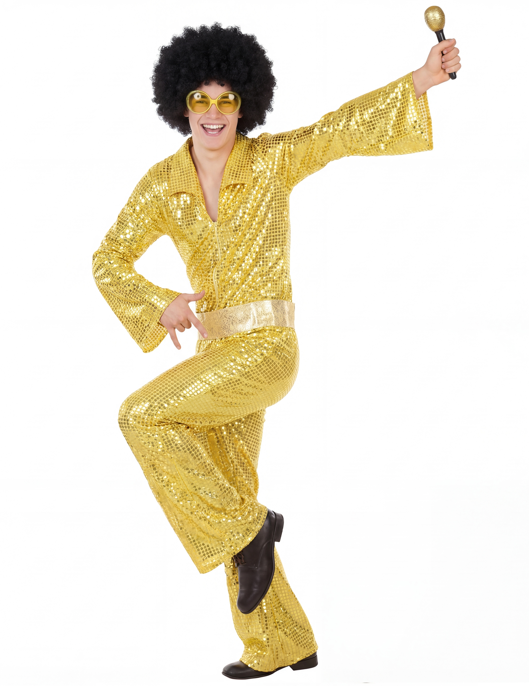 70er Jahre Disco-Kostüm für Herren gold