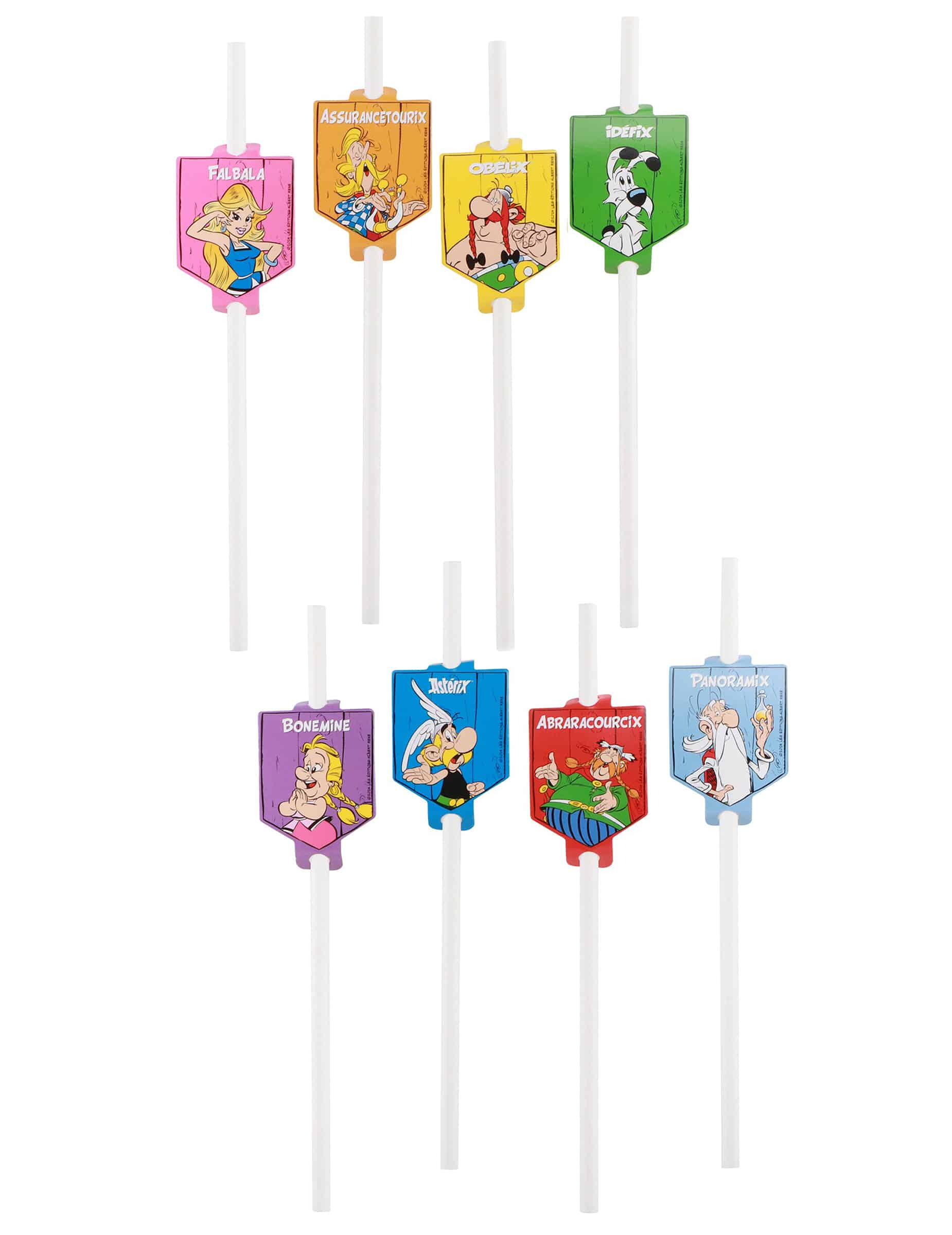 8 Asterix Pappe Strohhalme