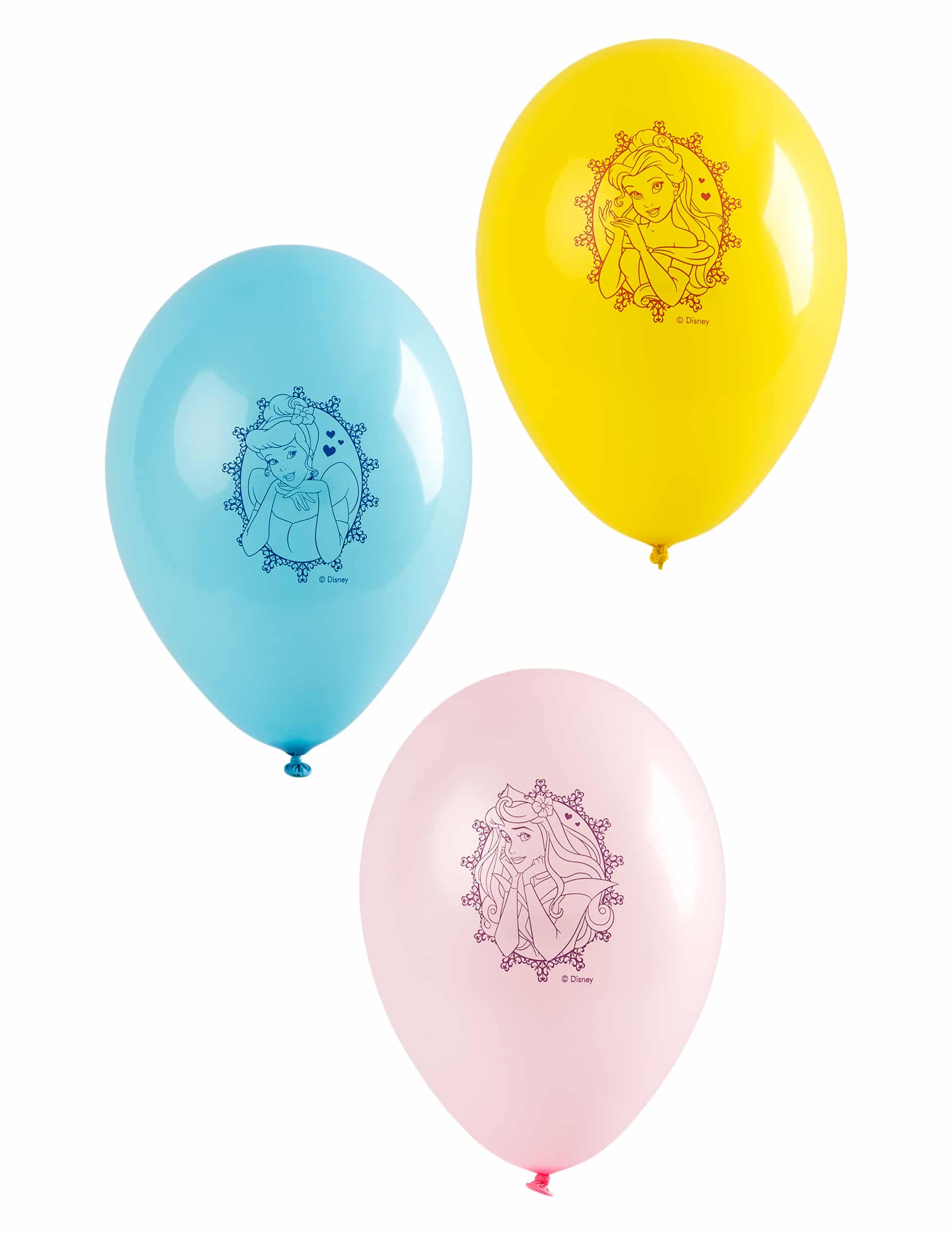 8 Disney Prinzessinnen Journey Luftballons blau gelb rosa