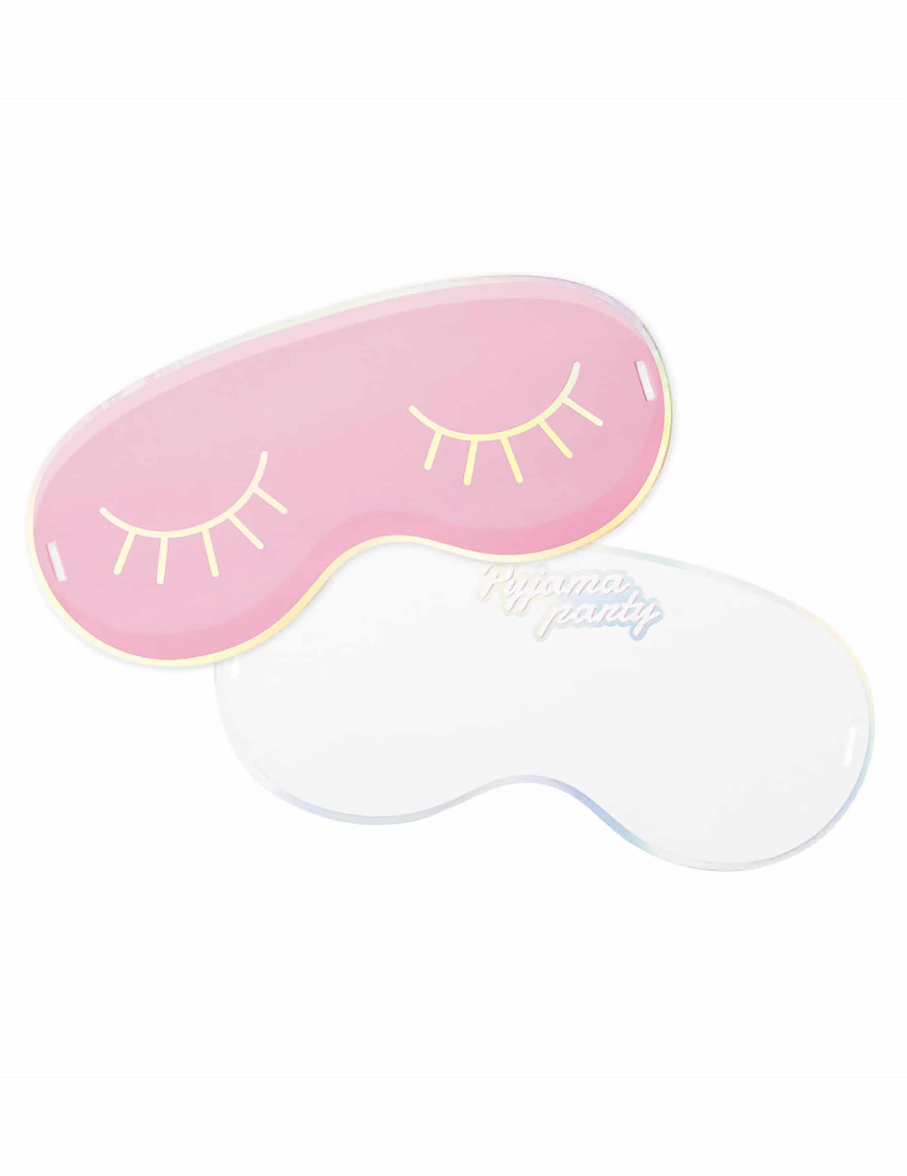 8 Einladungen für Pyjama-Party in Maskenform