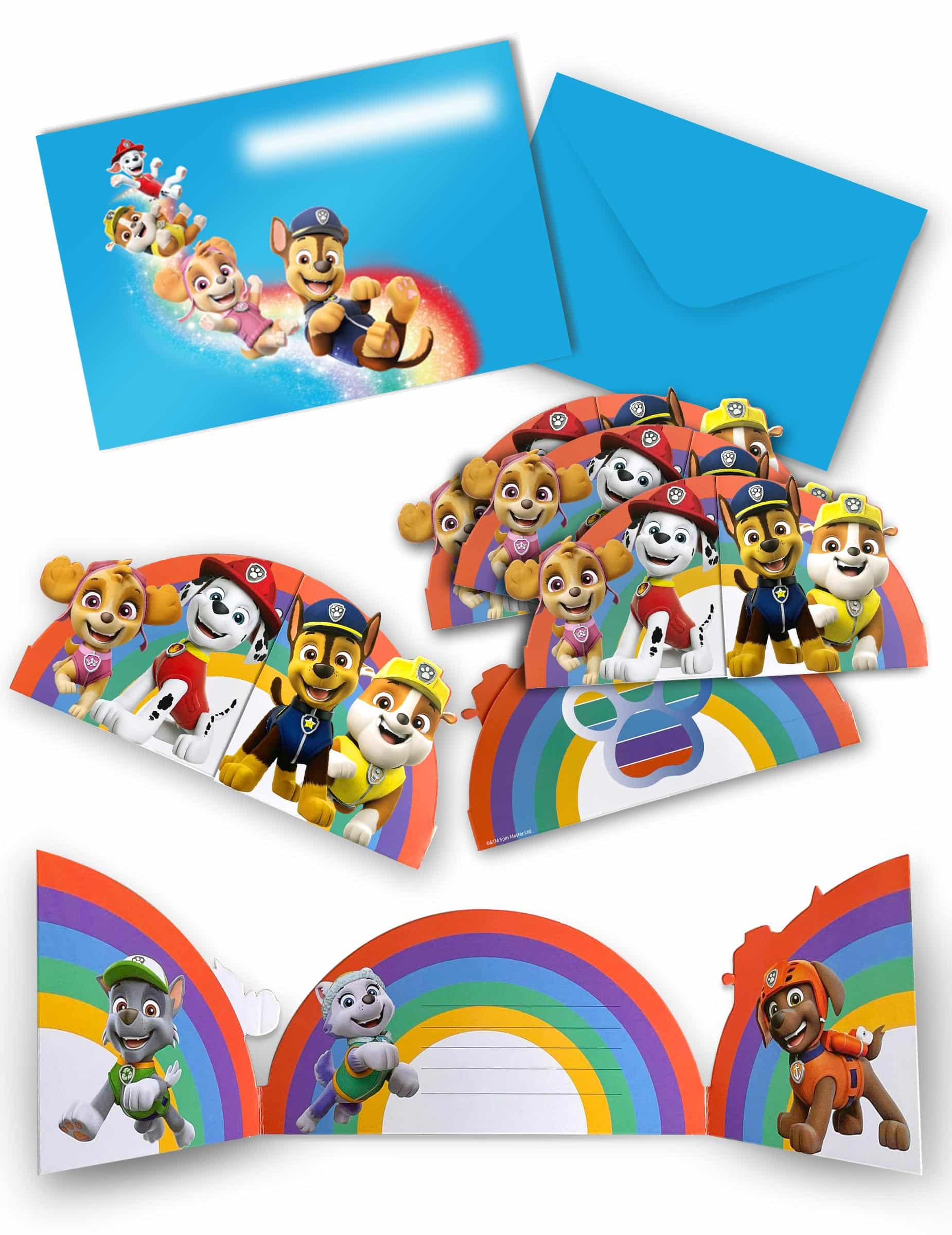 8 Einladungskarten Paw Patrol Pat'Patrouille Papier