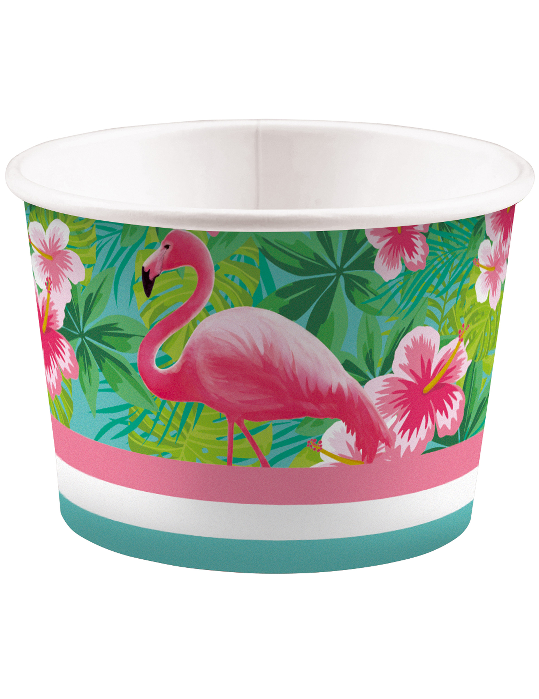8 Flamingo Paradise Eisbecher 270ml aus Karton