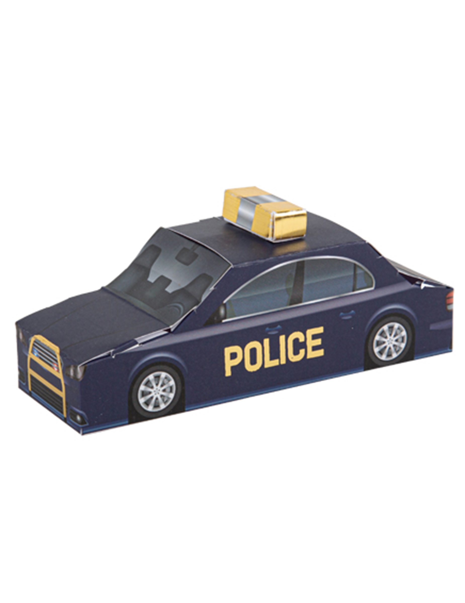 8 Gastgeschenk Boxen Polizeiauto 15 x 5 x 5 cm dunkelblau