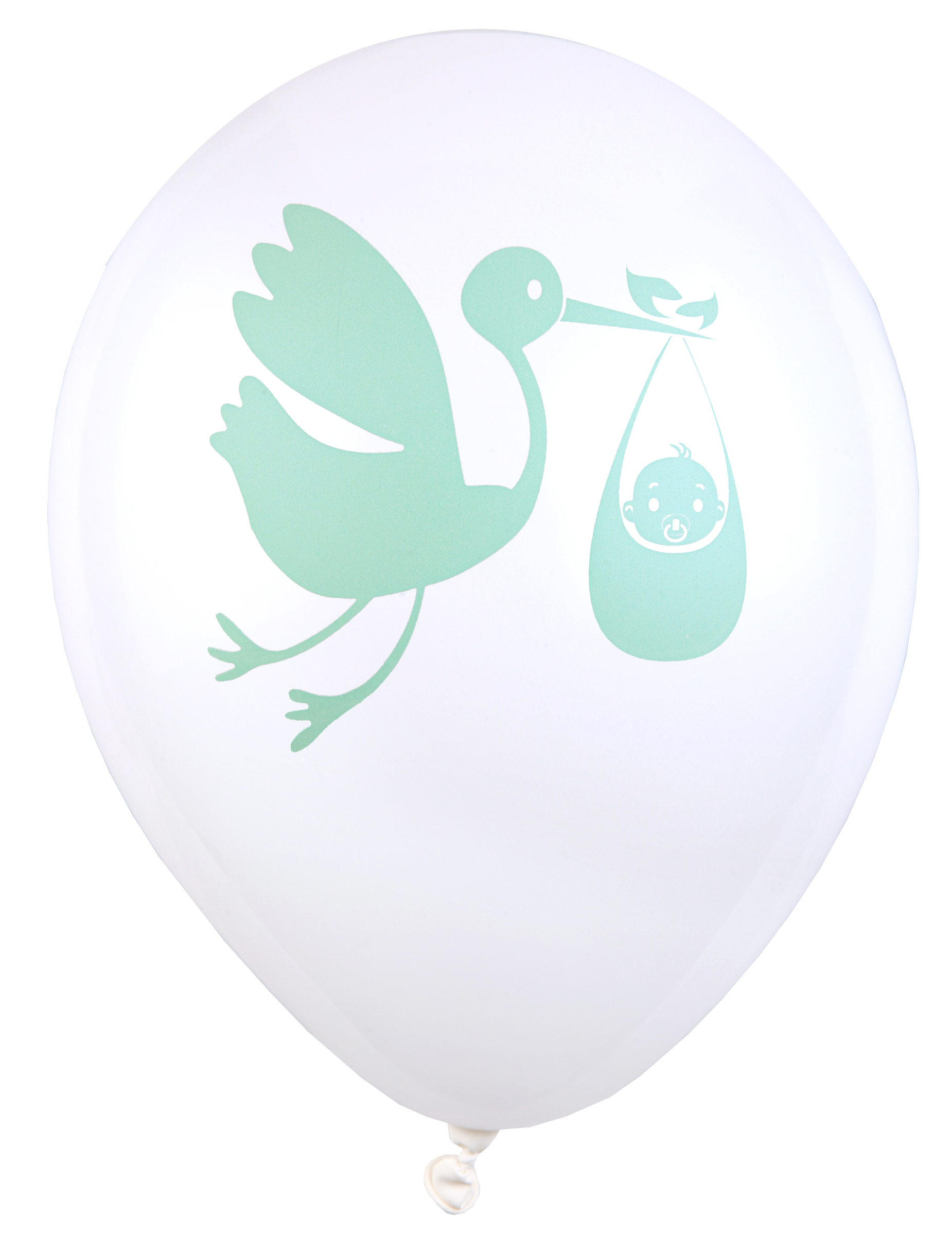 8 Latexballons Baby Shower Grün 23 cm
