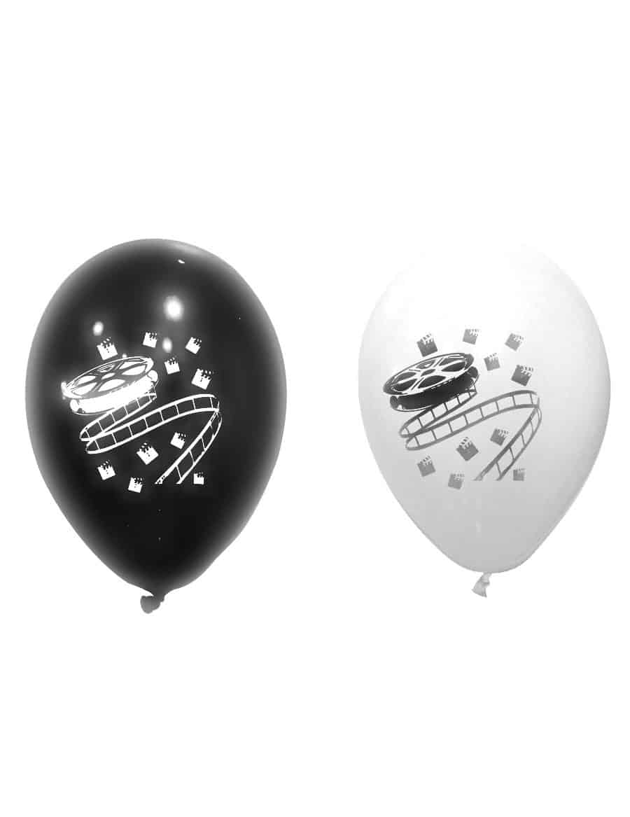 8 Latexballons Kino + Film 25 x 32 cm