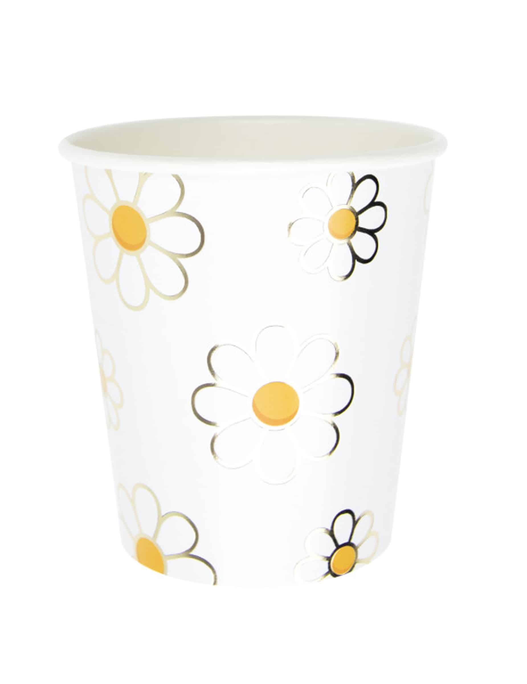 8 Margeriten-Becher aus Pappe 200 ml