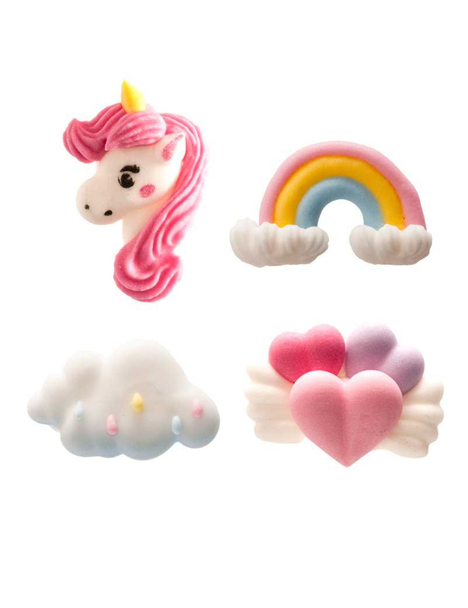 8 Mini-Zuckerfiguren Einhorn 14g Tortendeko
