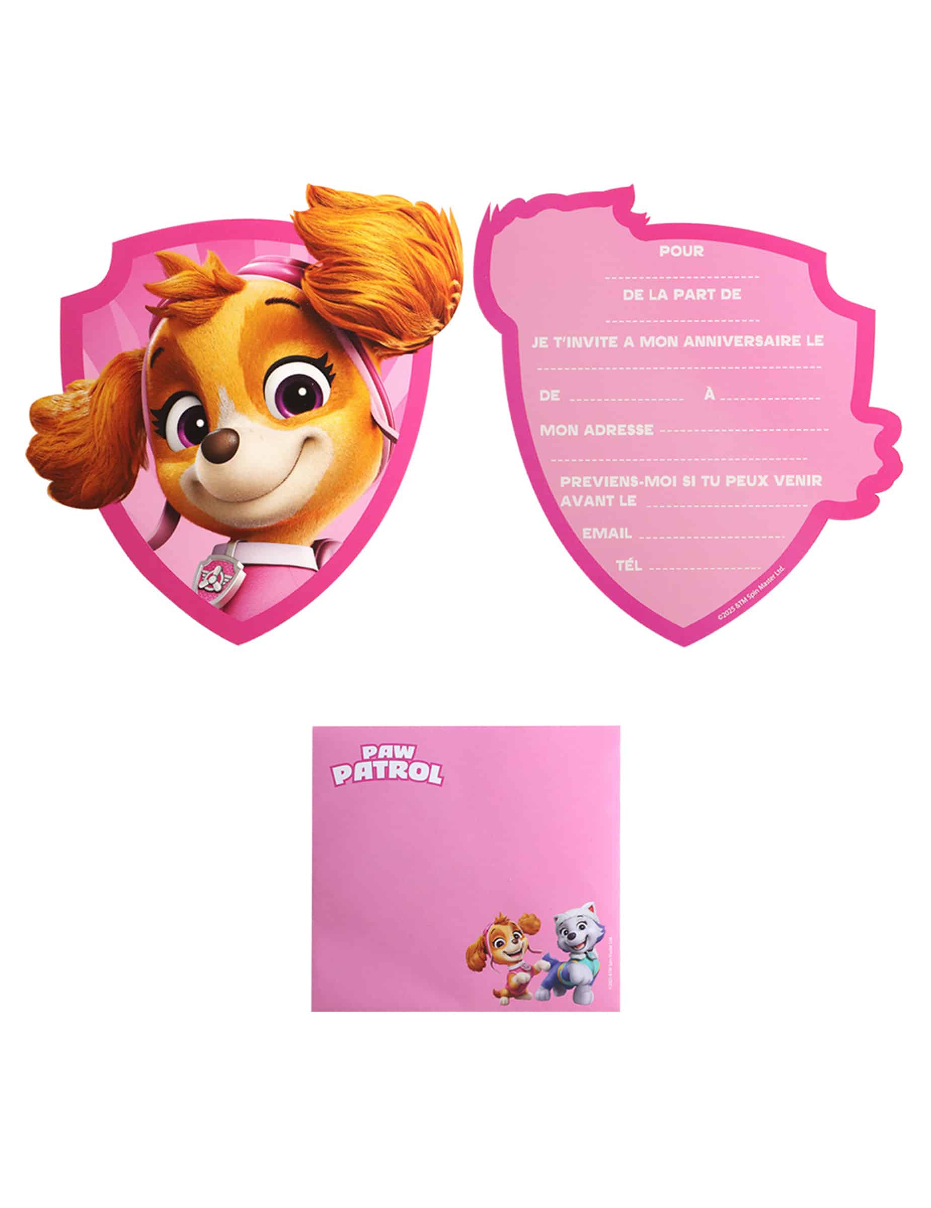 8 PAW Patrol Skye Einladungskarten mit Umschlägen 11cm x 14cm