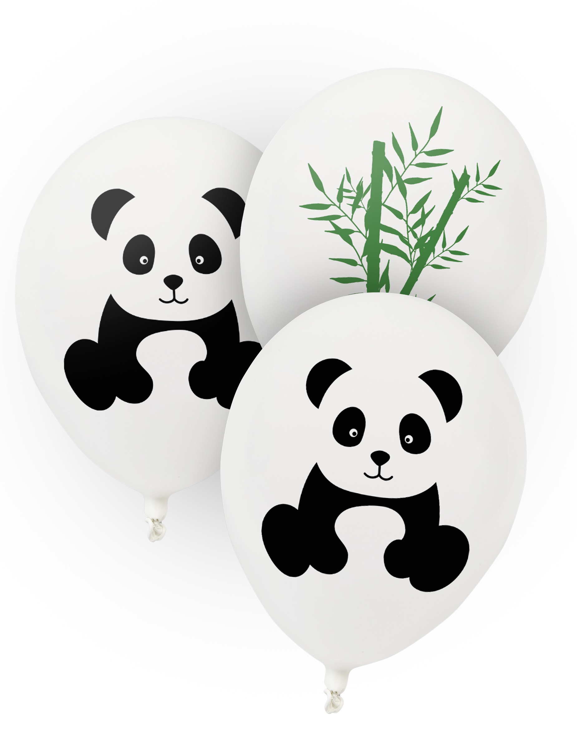 8 Panda-Ballons aus Latex 25 cm Geburtstagsdeko