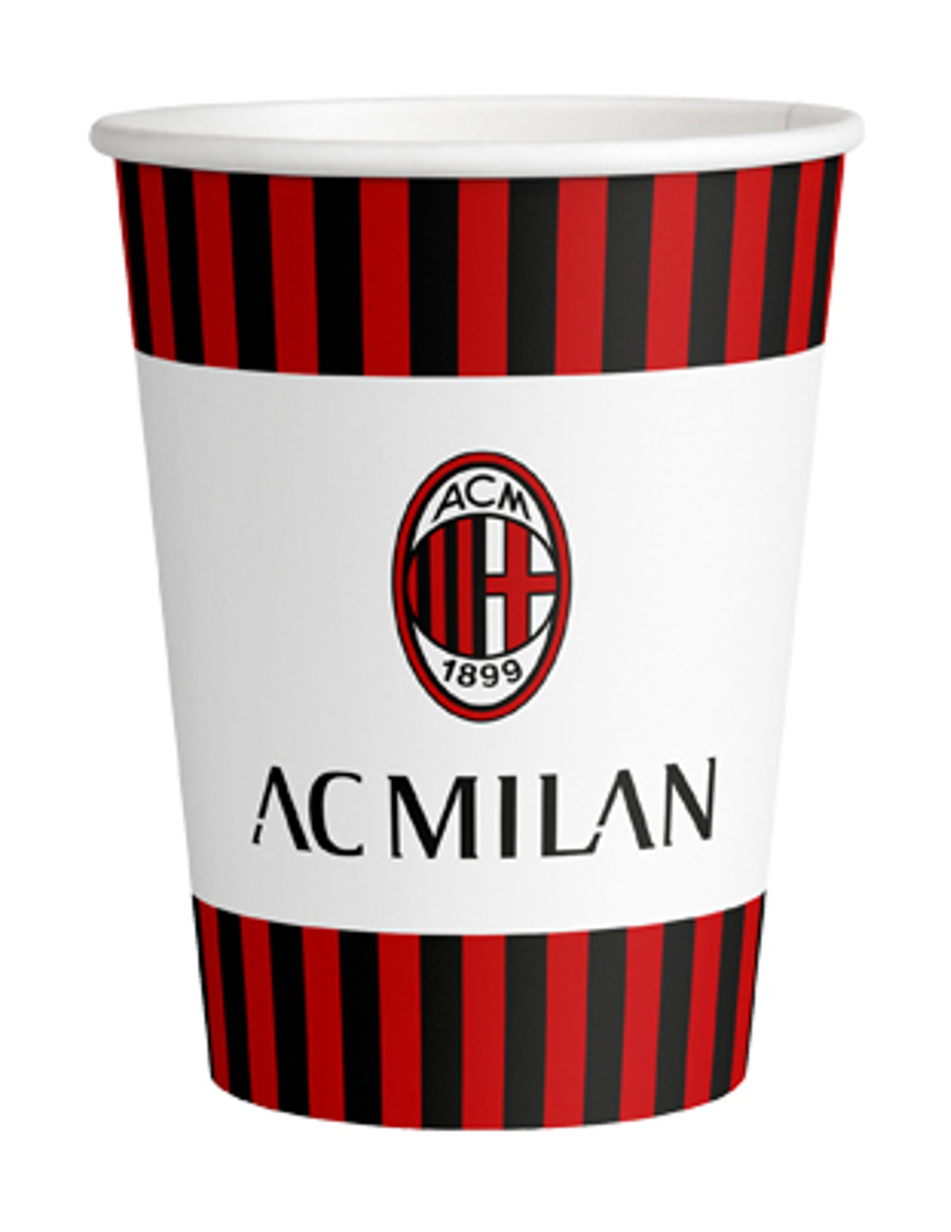 8 Pappbecher AC Mailand 250 ml