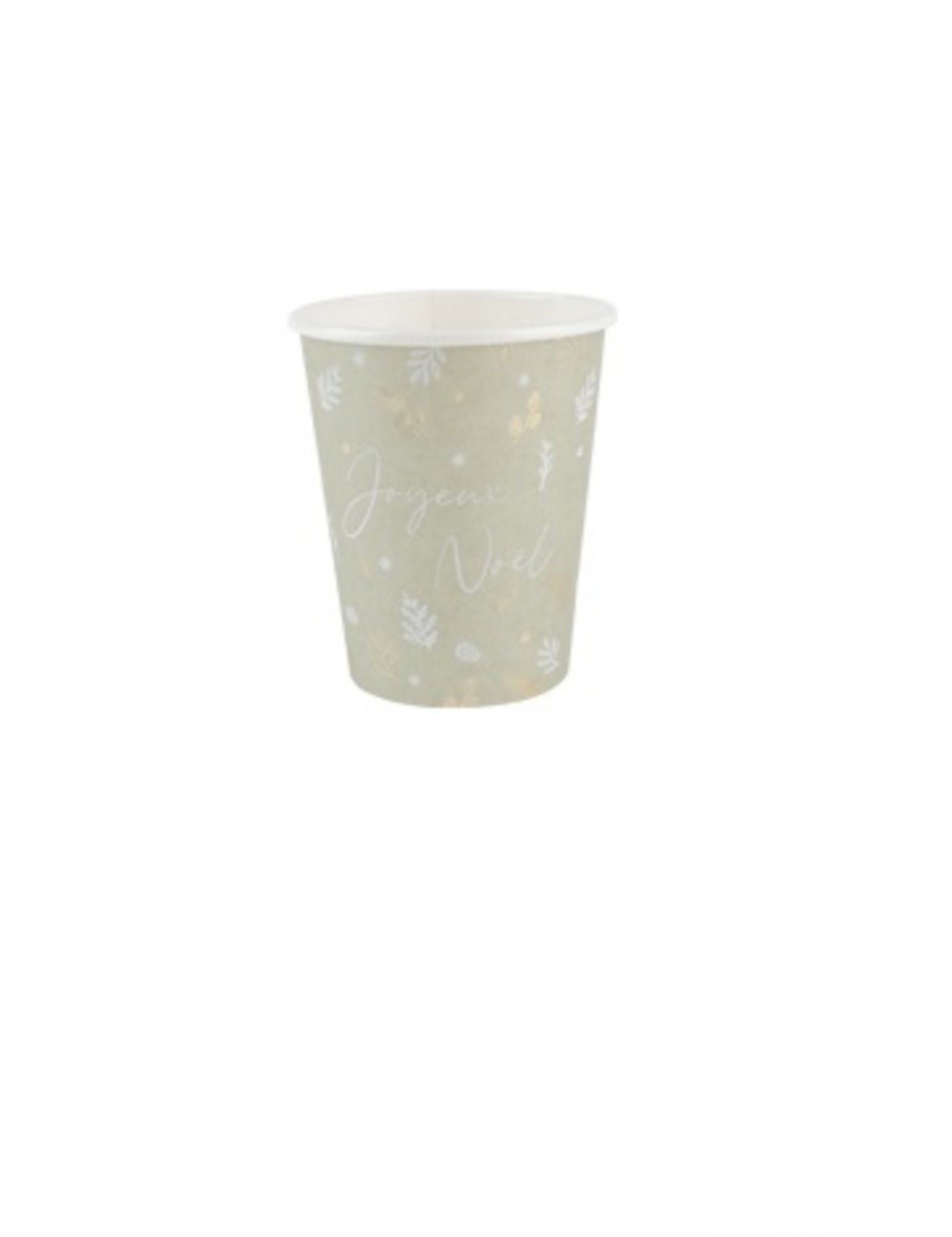 8 Pappbecher Botanische Weihnachten Salbeigrün 255 ml