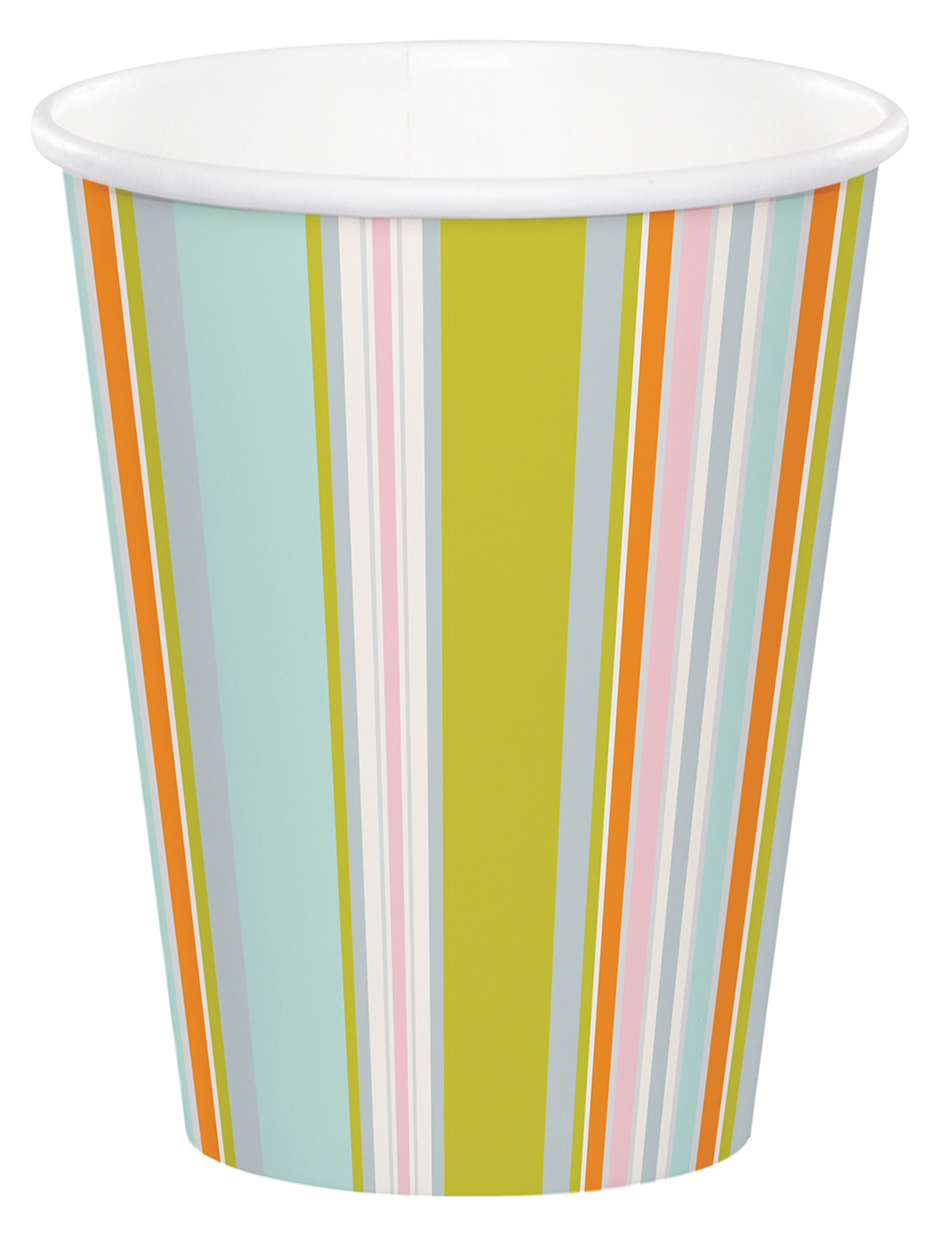 8 Pappbecher Dschungel Gestreift 256 ml