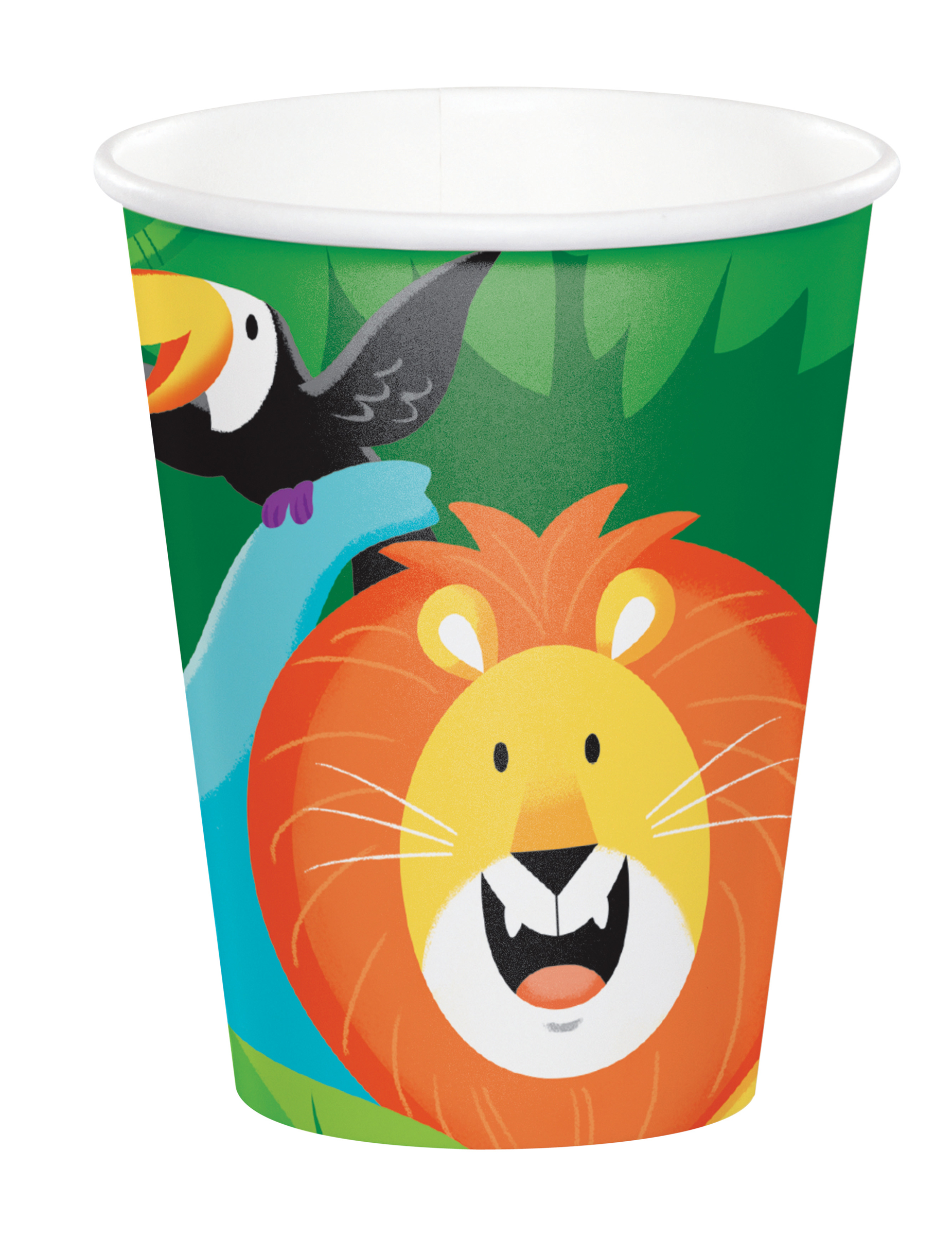 8 Pappbecher Dschungel Safari 260 ml