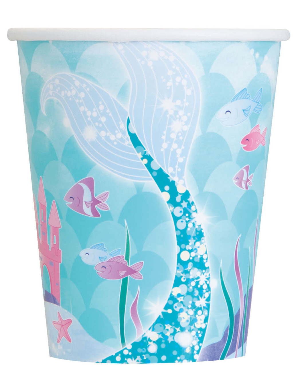 8 Pappbecher Meerjungfrau 270 ml