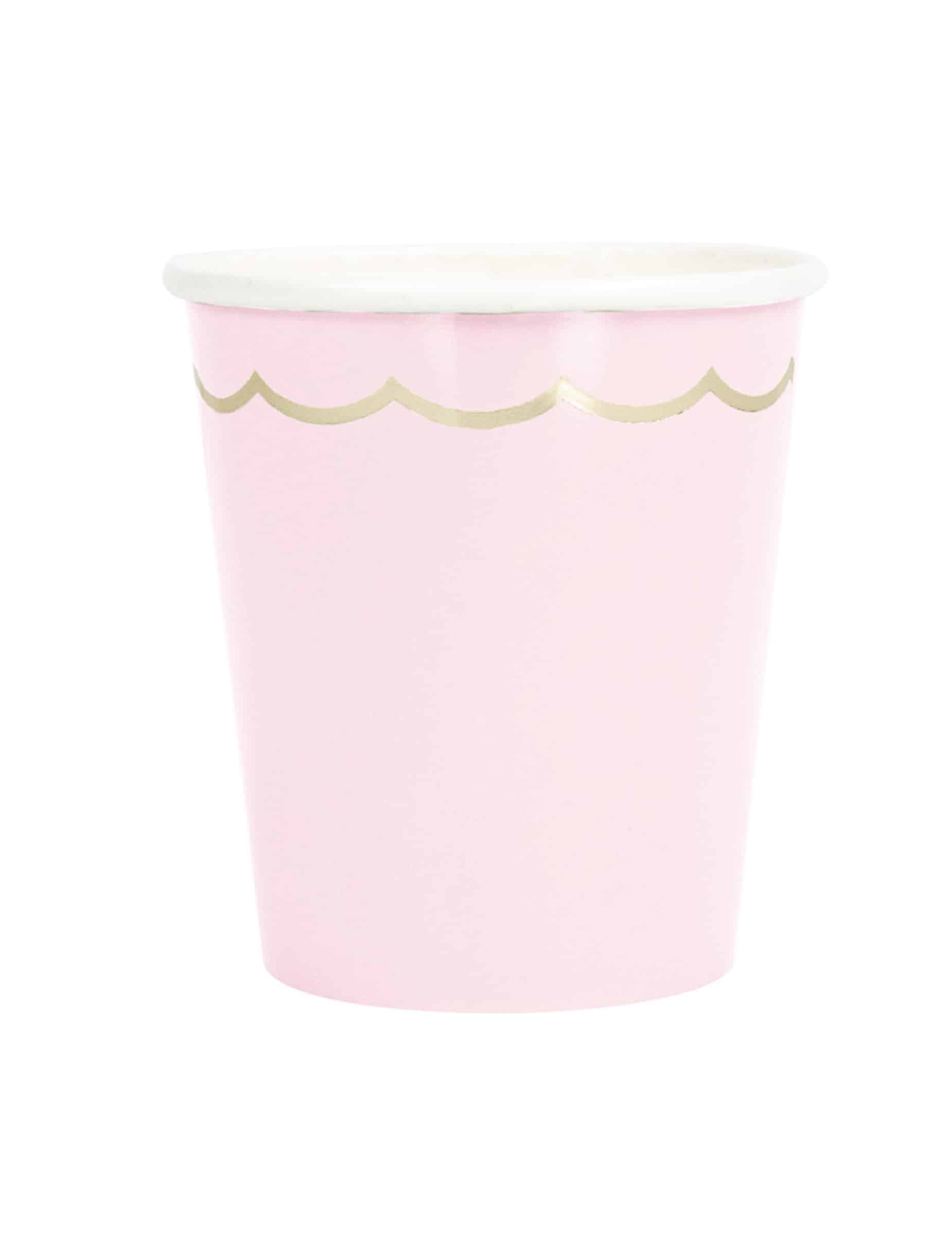 8 Pappbecher Rosa Gold Gewellt 200 ml