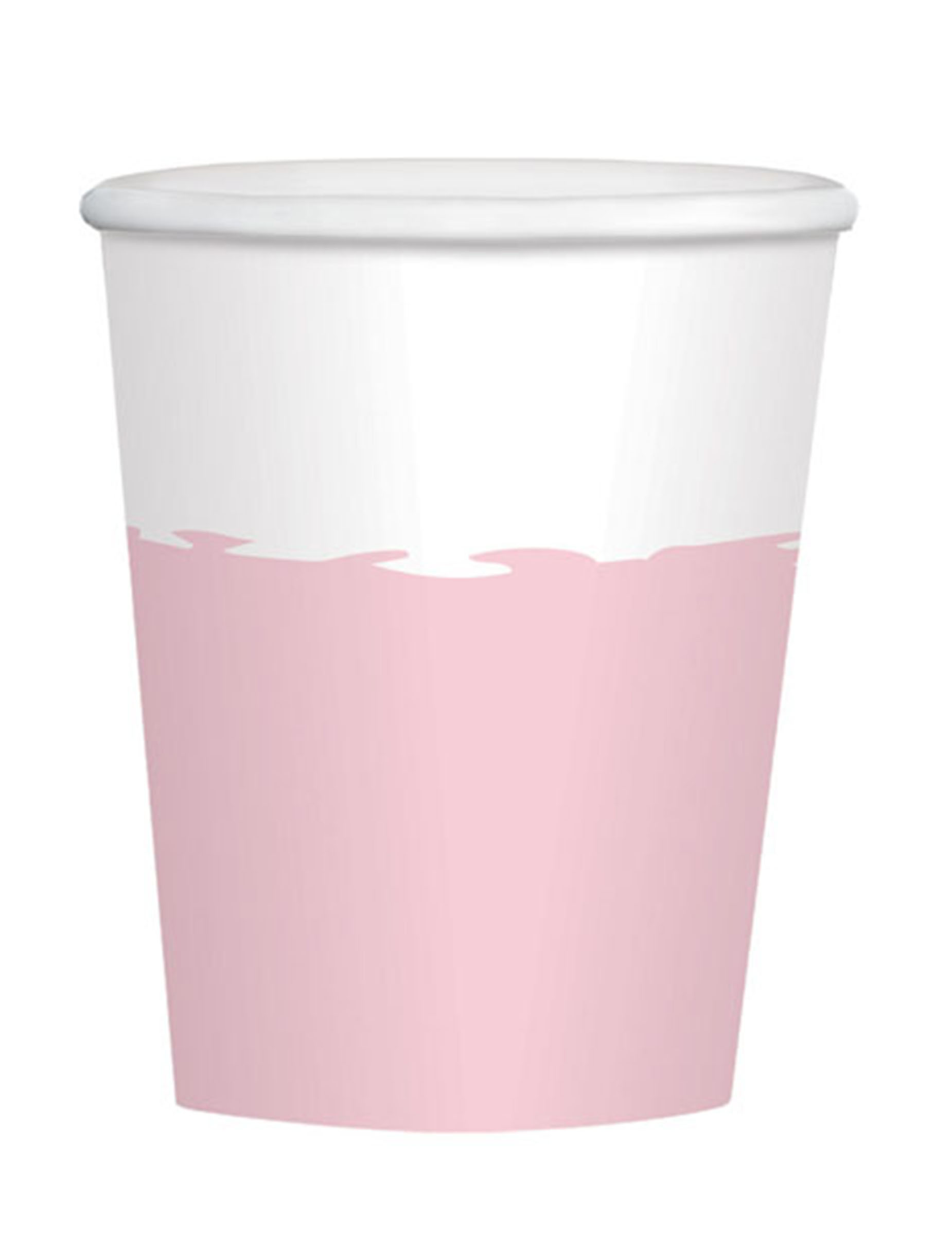 8 Pappbecher Rosa Weiß 250 ml Karton