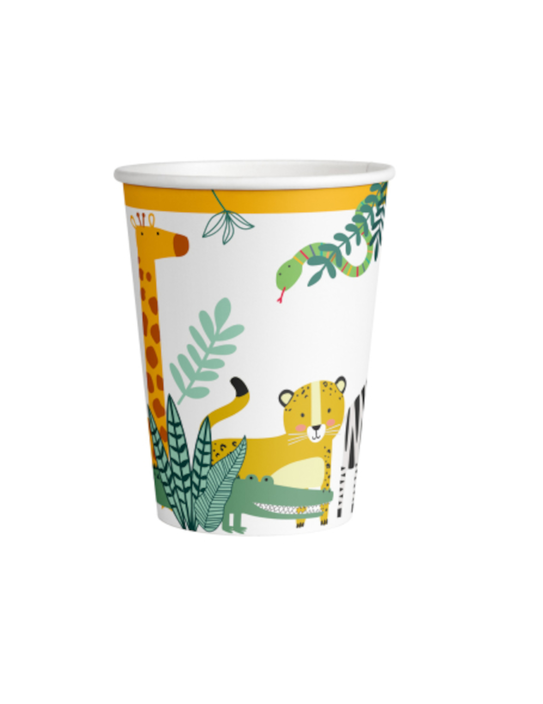8 Pappbecher Safari Get Wild 250 ml Dschungeltiere