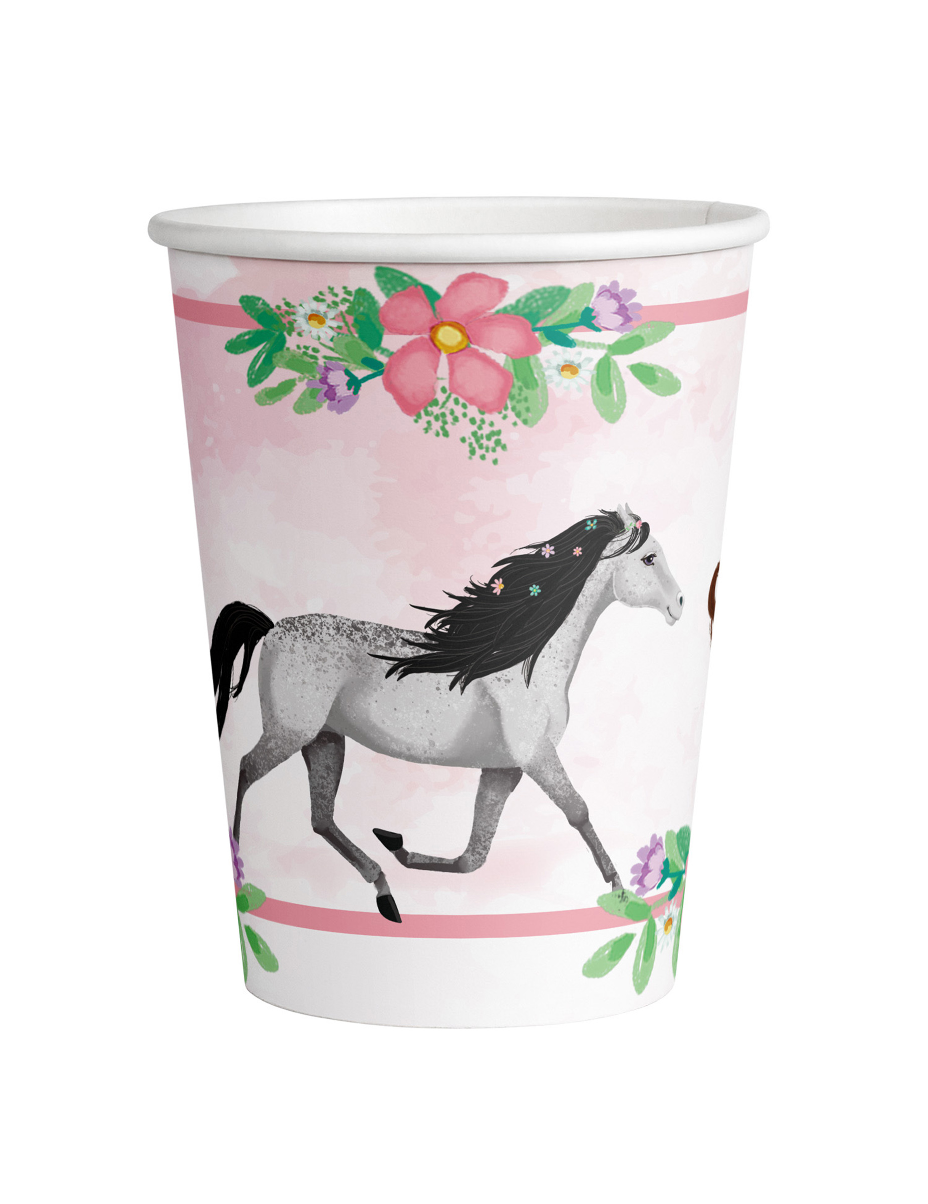 8 Pappbecher Schönes Pferd 250 ml Geburtstag