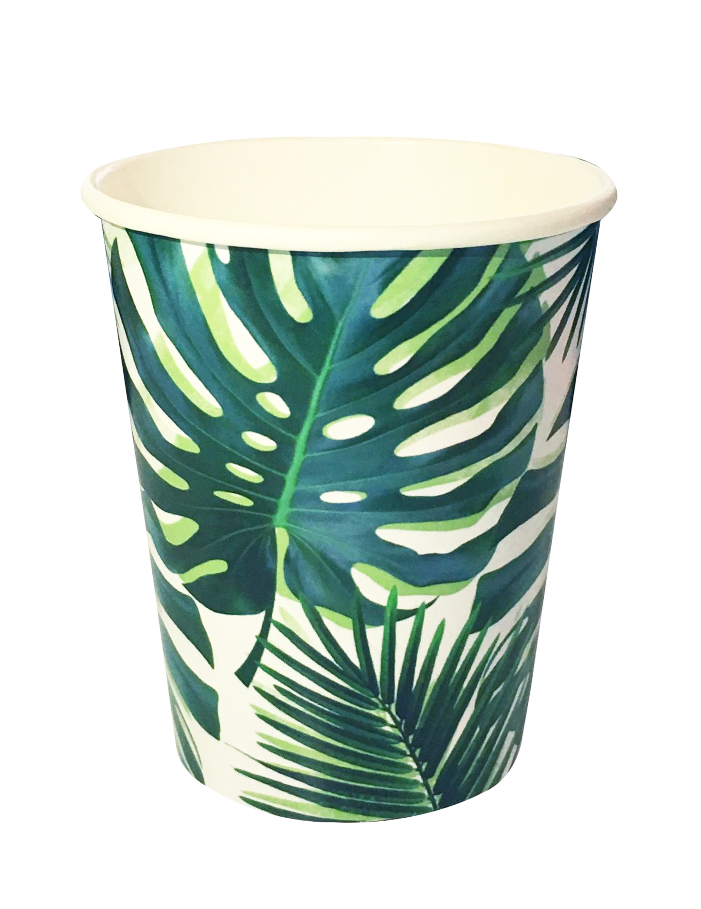 8 Pappbecher Tropisch Grün 250 ml Karton