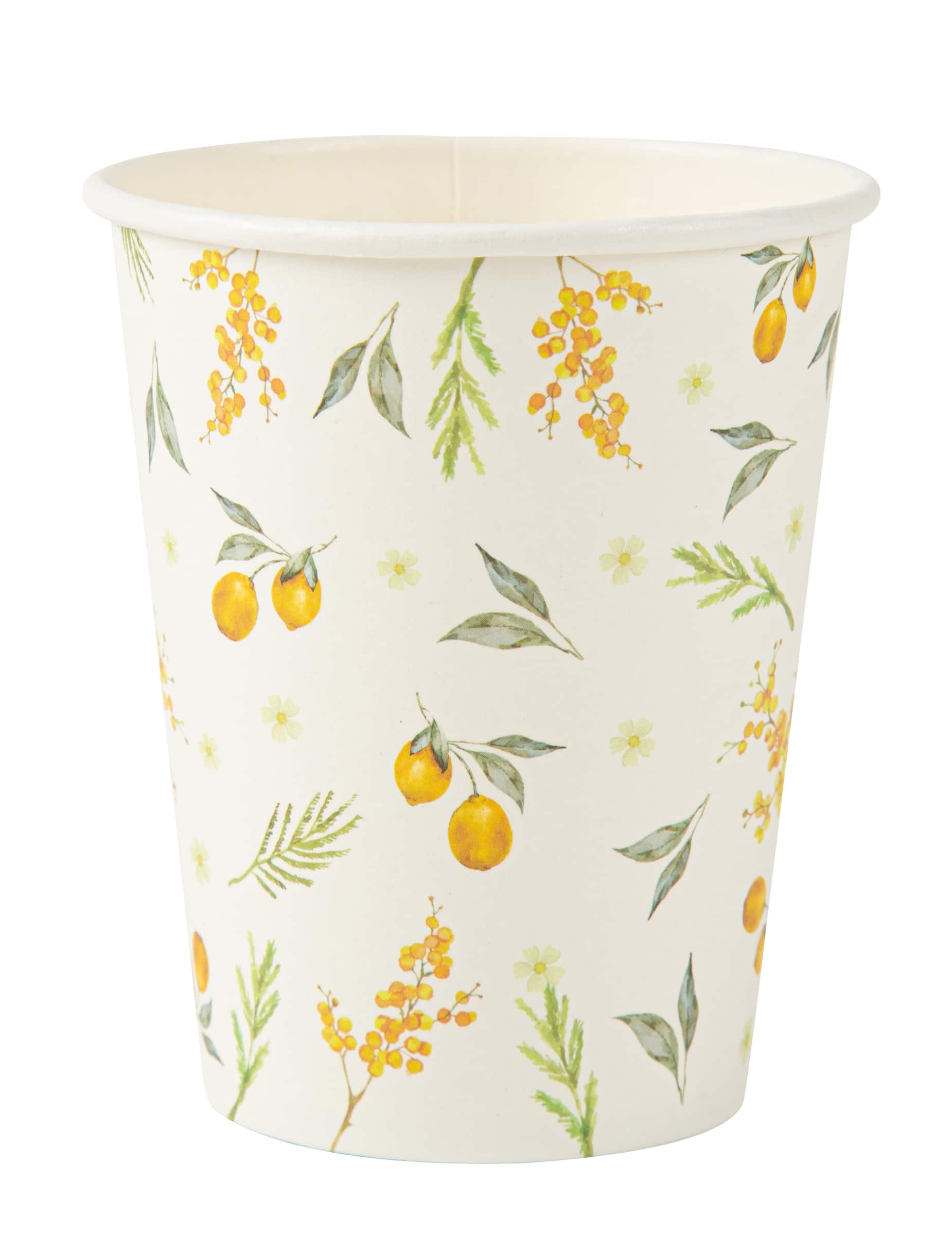 8 Pappbecher Zitronen-Design 255 ml