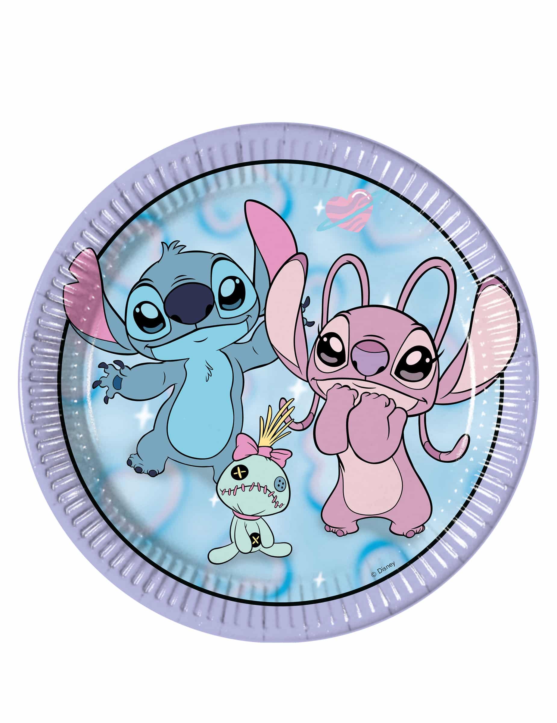 8 Pappteller Angel und Stitch 23 cm