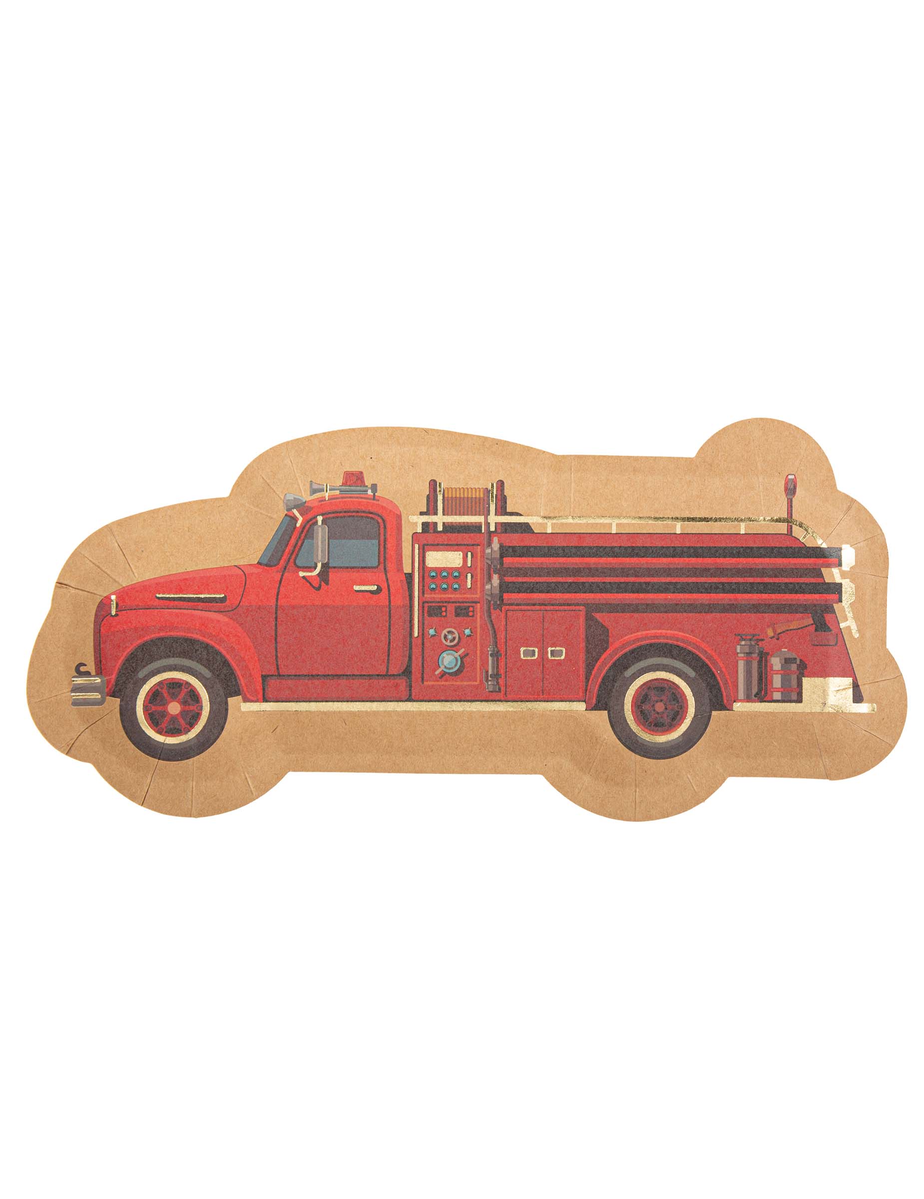 8 Pappteller Feuerwehr Kraftpapier 13 x 28 cm