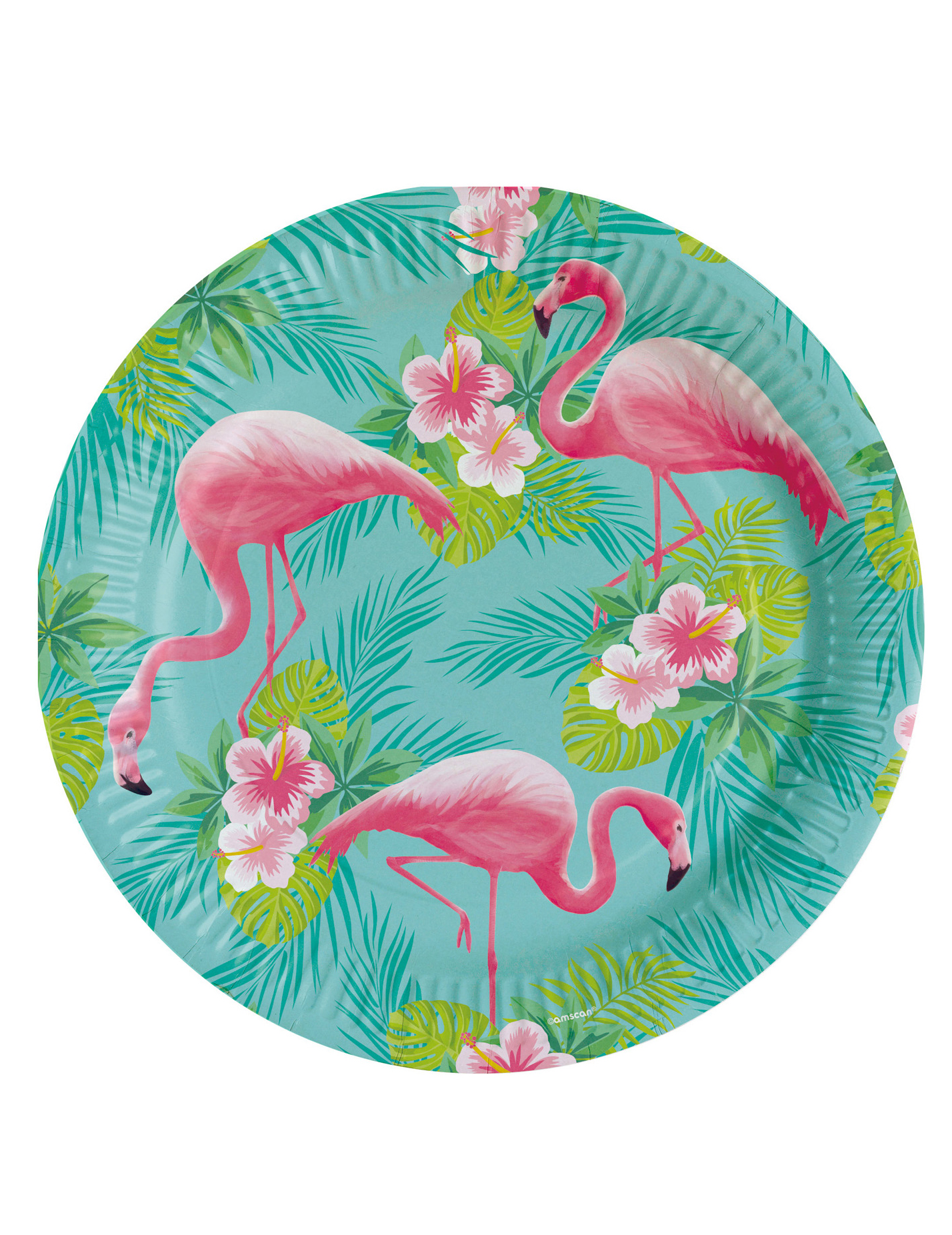 8 Pappteller Flamingo Paradise 23 cm Tropen-Deko