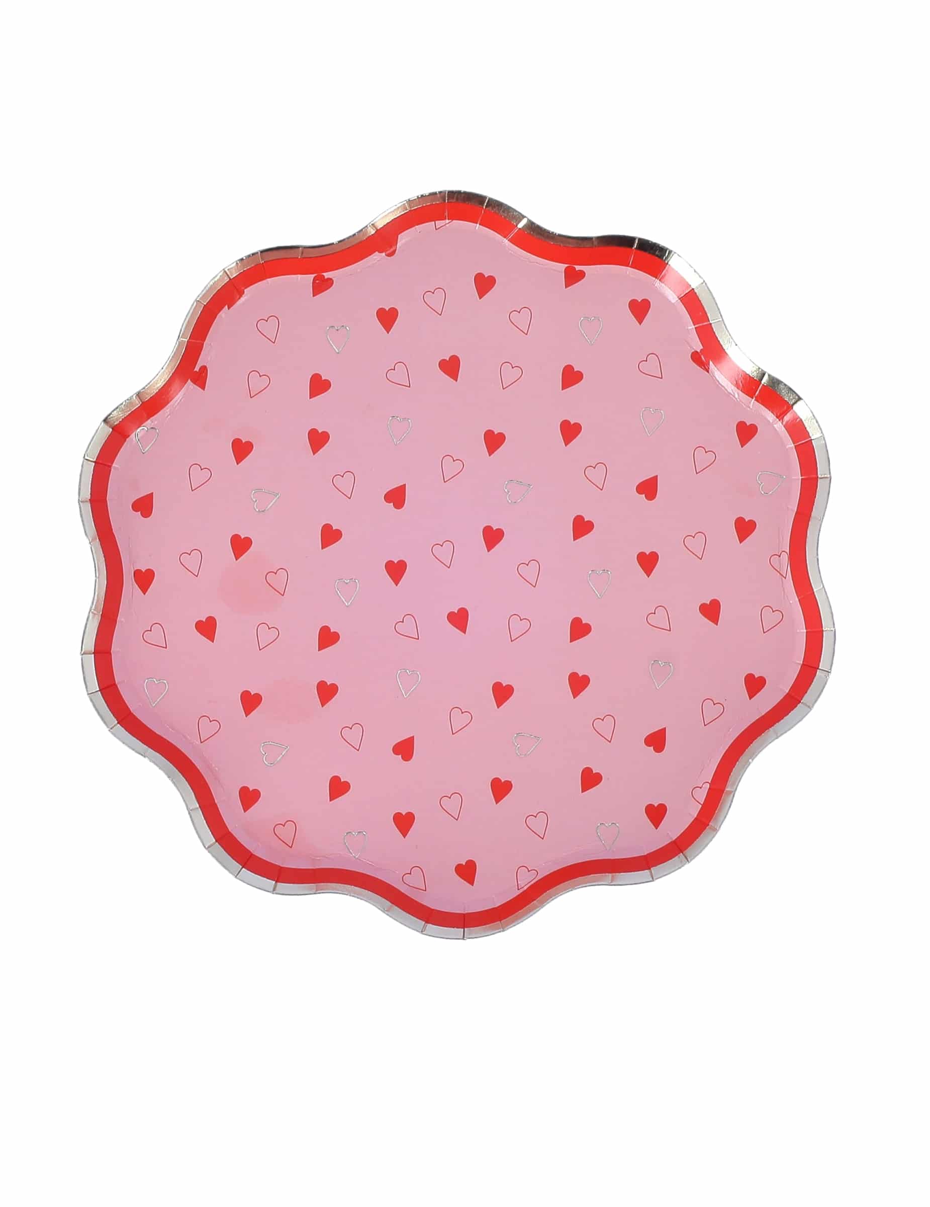 8 Pappteller Herzkönigin Klein 18 cm Rosa
