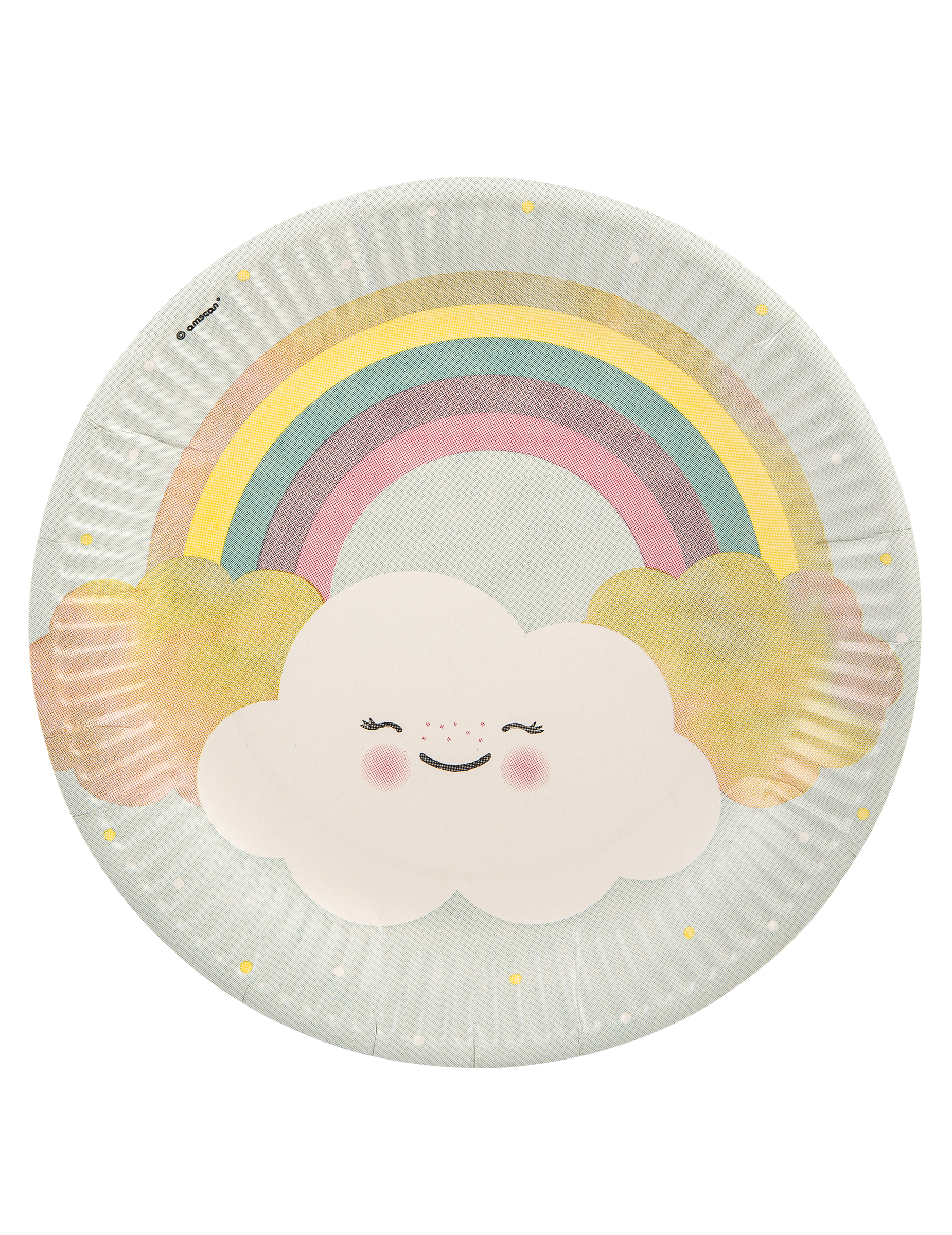 8 Pappteller Kleines Wölkchen 23 cm Regenbogen