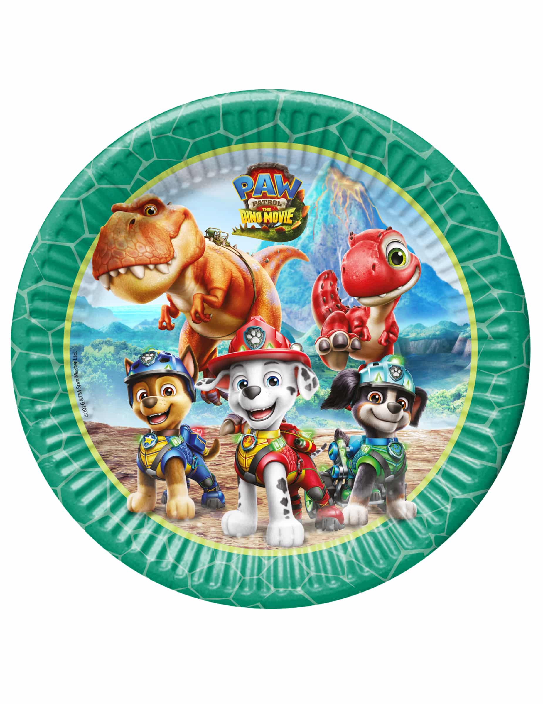 8 Paw Patrol Dino Movie Pappteller 23 cm