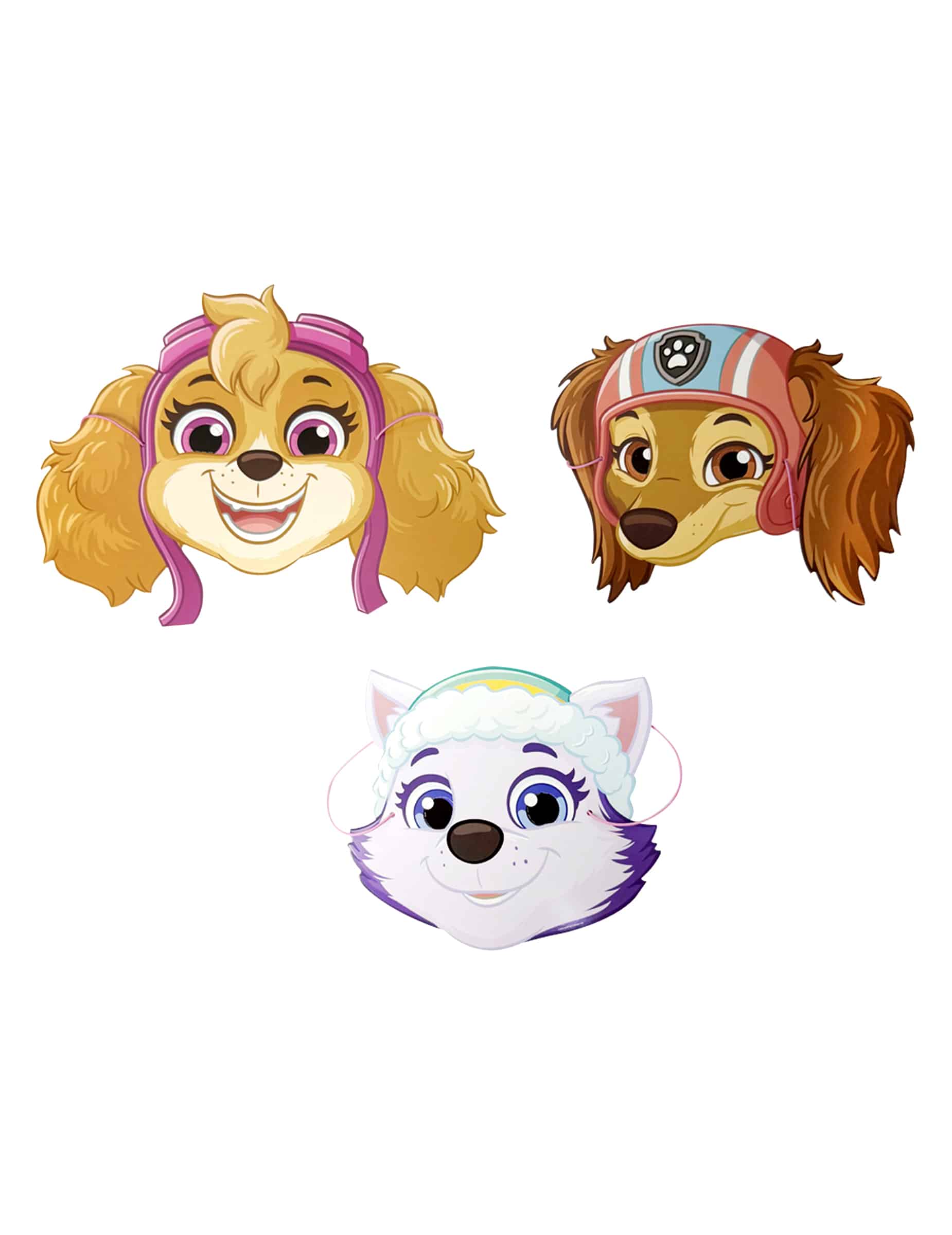 8 Paw Patrol Papiermasken für Kinder