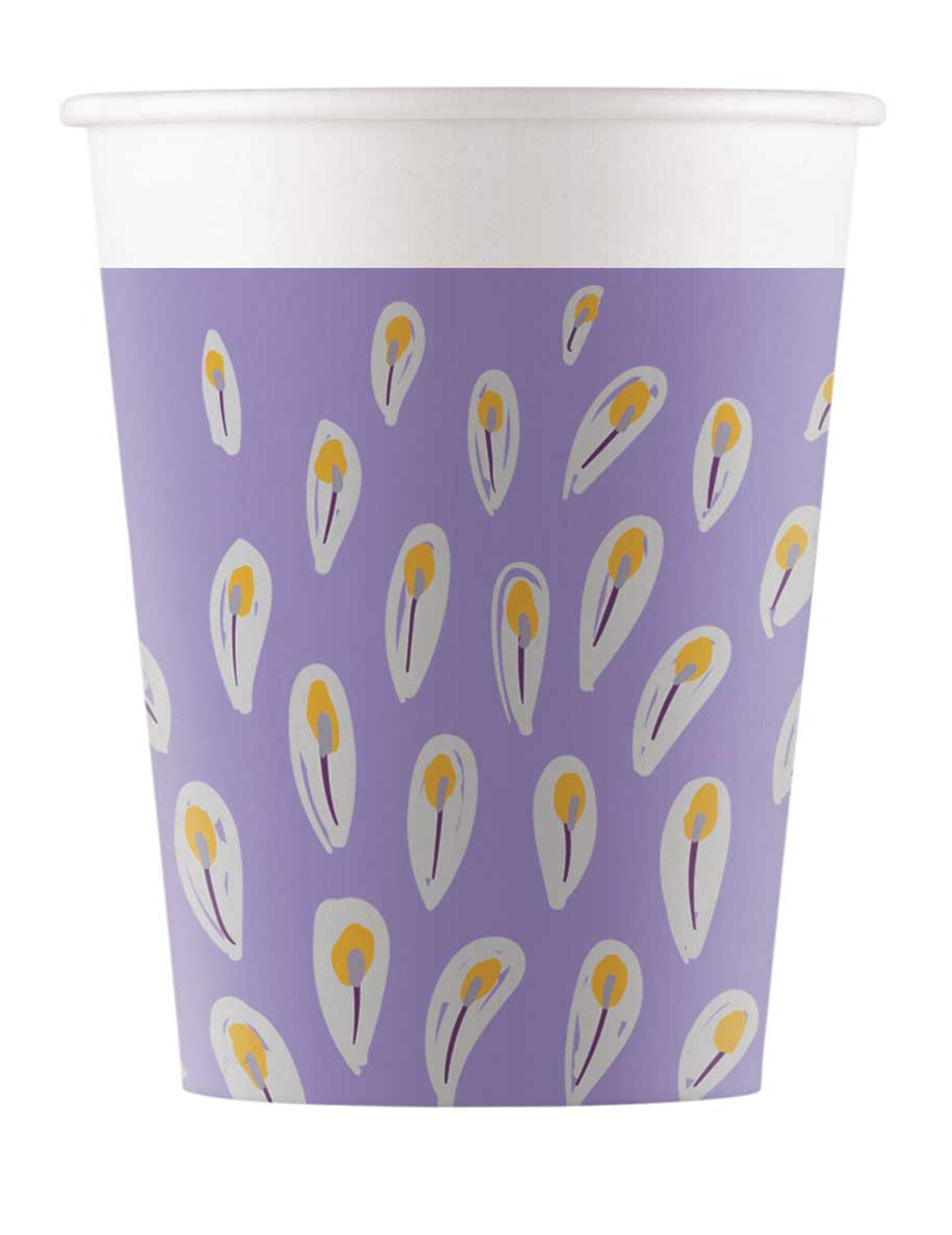 8 Pfauen-Pappbecher Metallic-Optik violett 200 ml