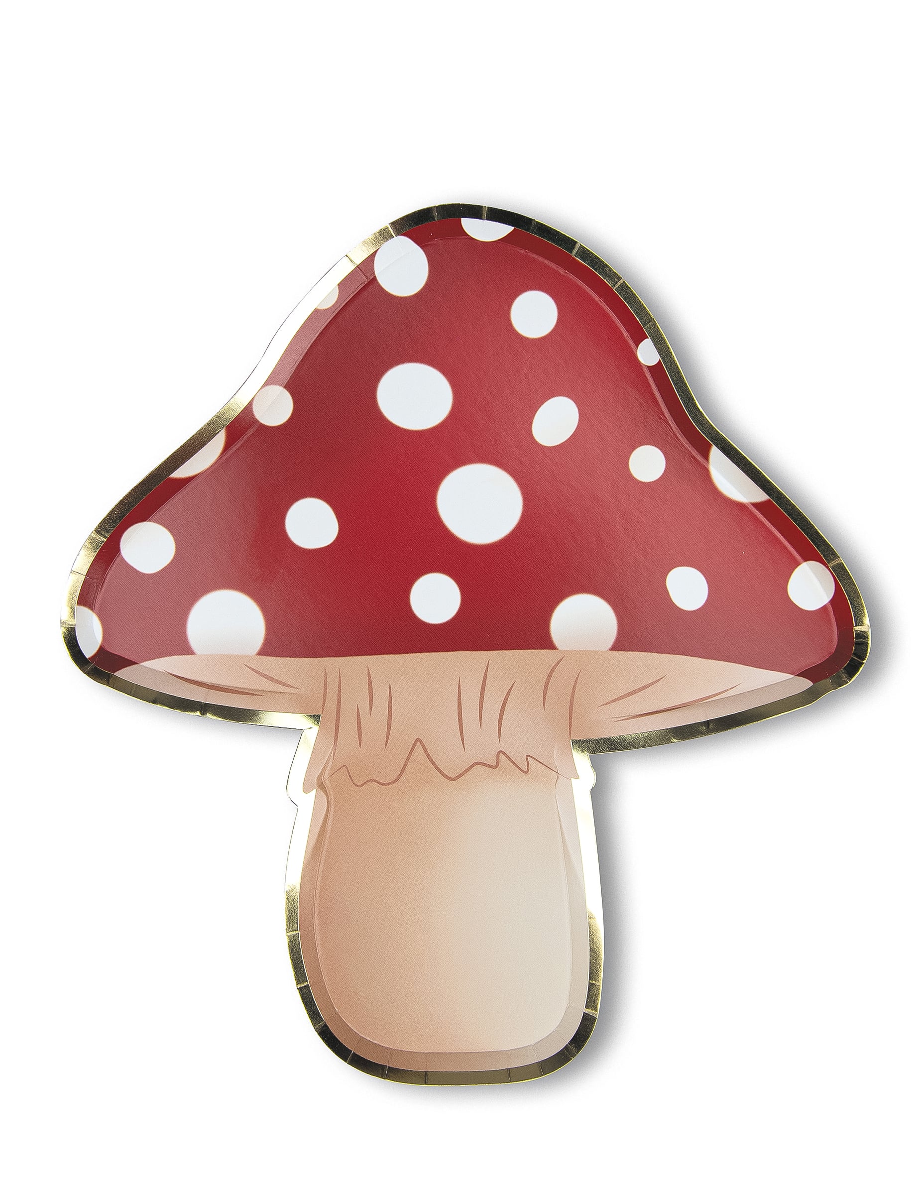 8 Pilz-Pappteller rot-weiß gepunktet 23 cm