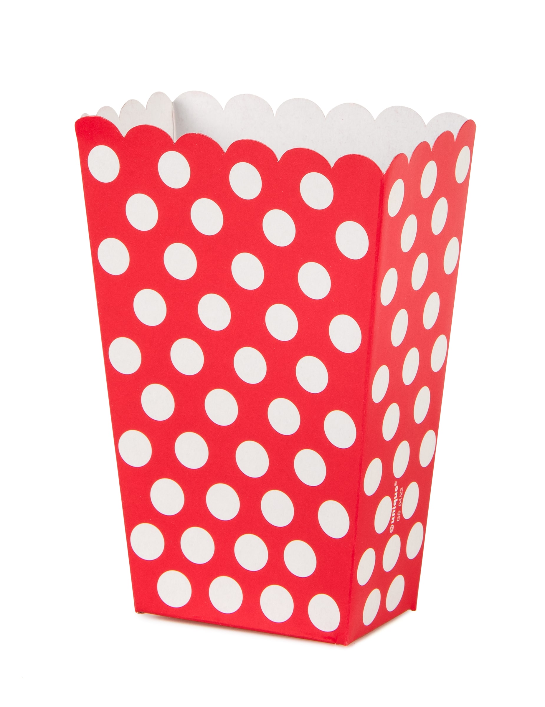 8 Popcorn Boxen Rot Weiße Punkte