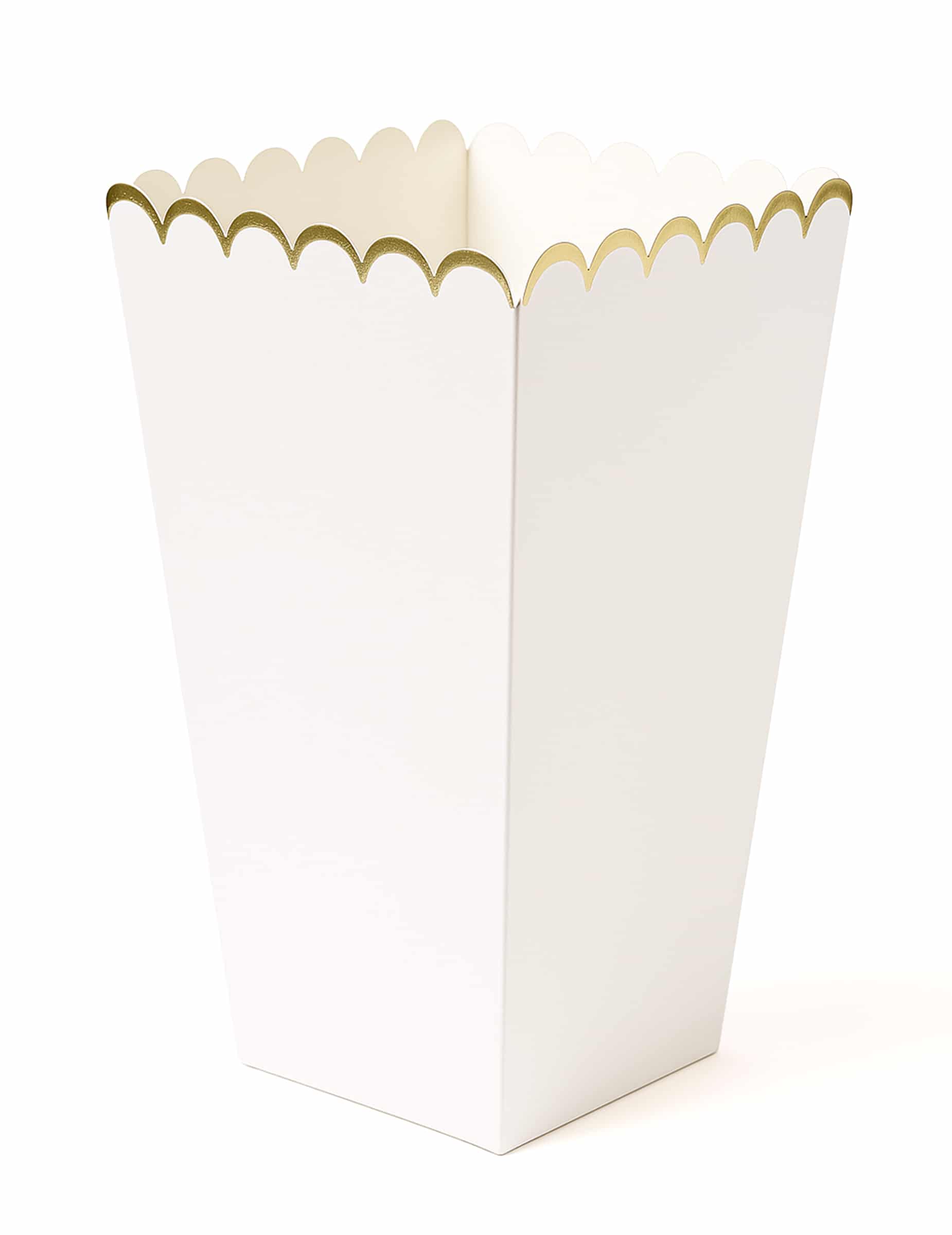 8 Popcorn-Boxen in Weiß + Gold (12