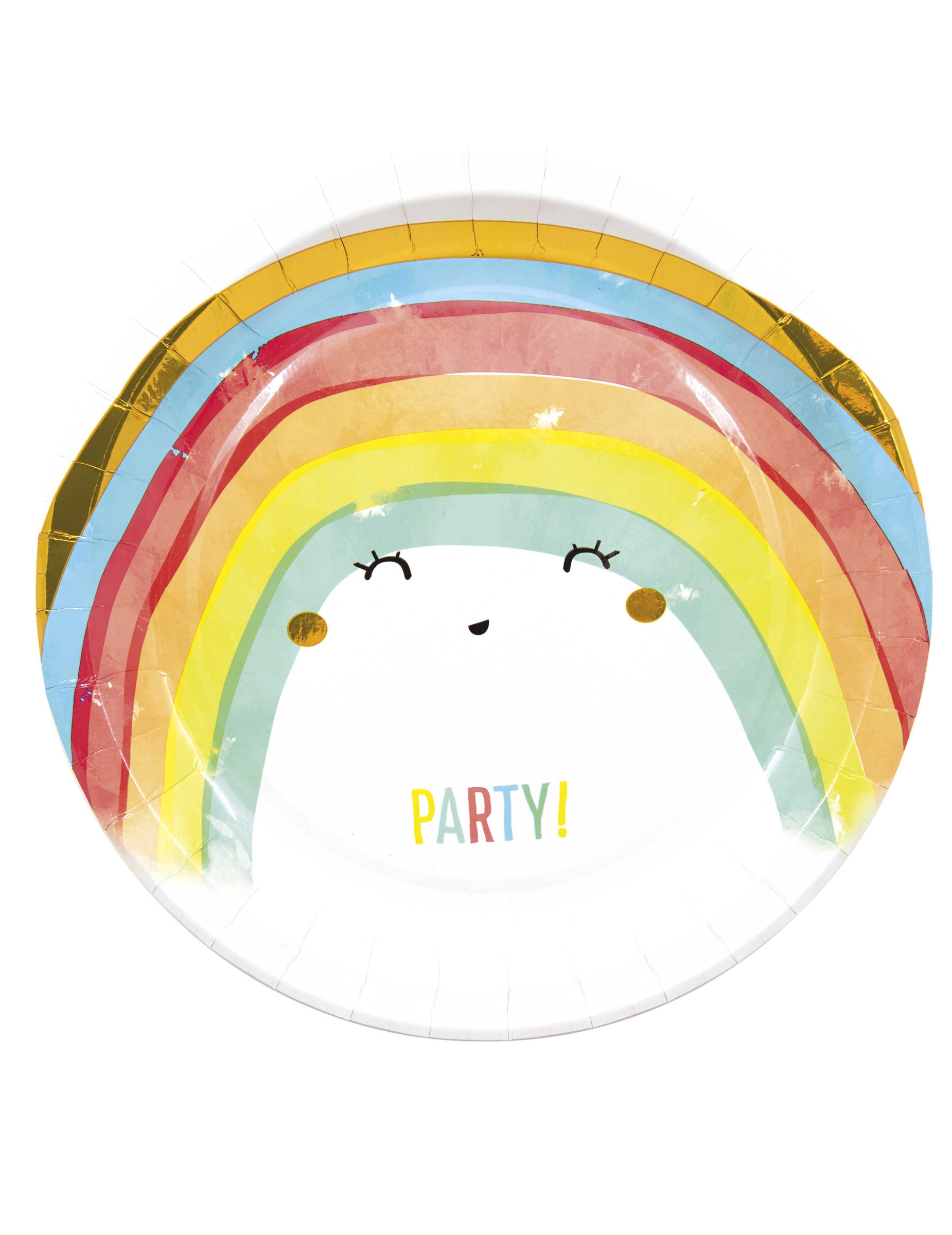 8 Regenbogen-Pappteller Rainbow Party 23cm