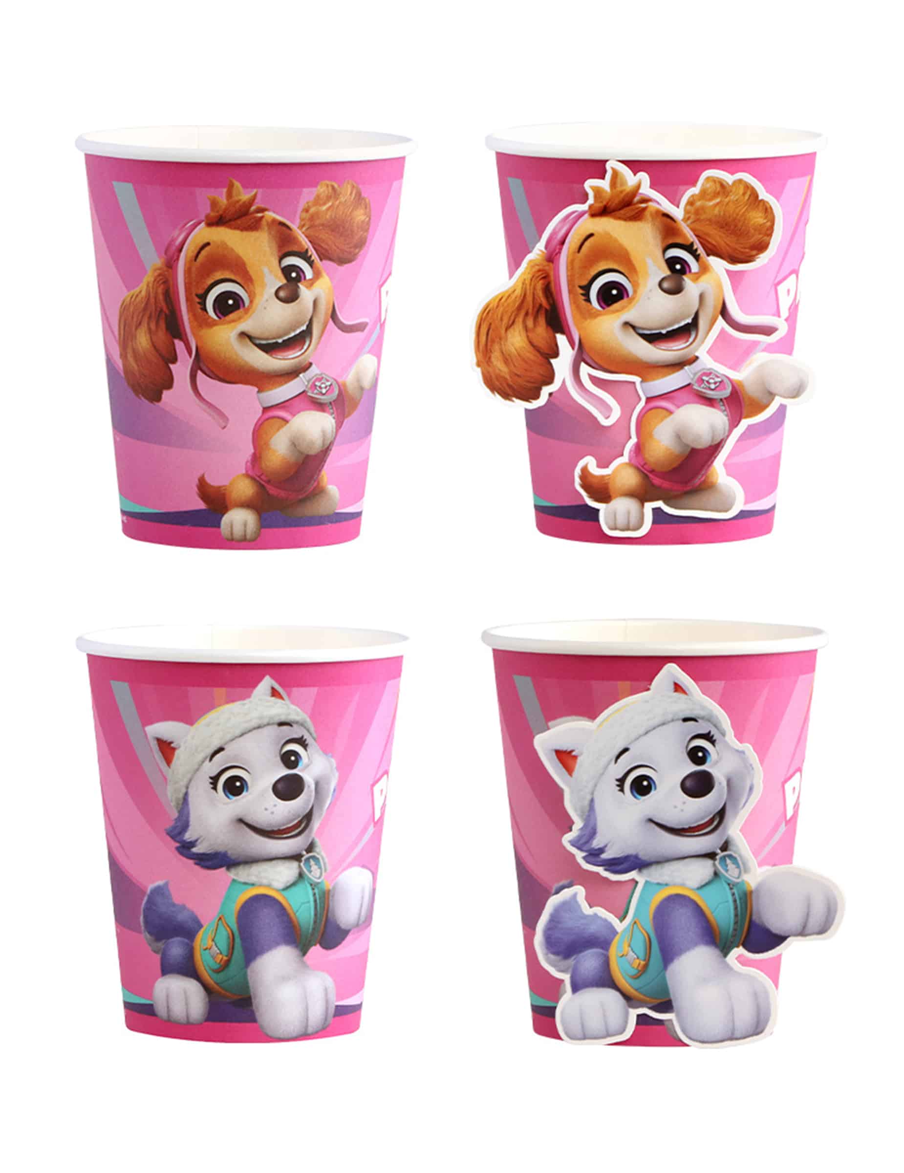 8 Rosa PAW Patrol Becher 250ml
