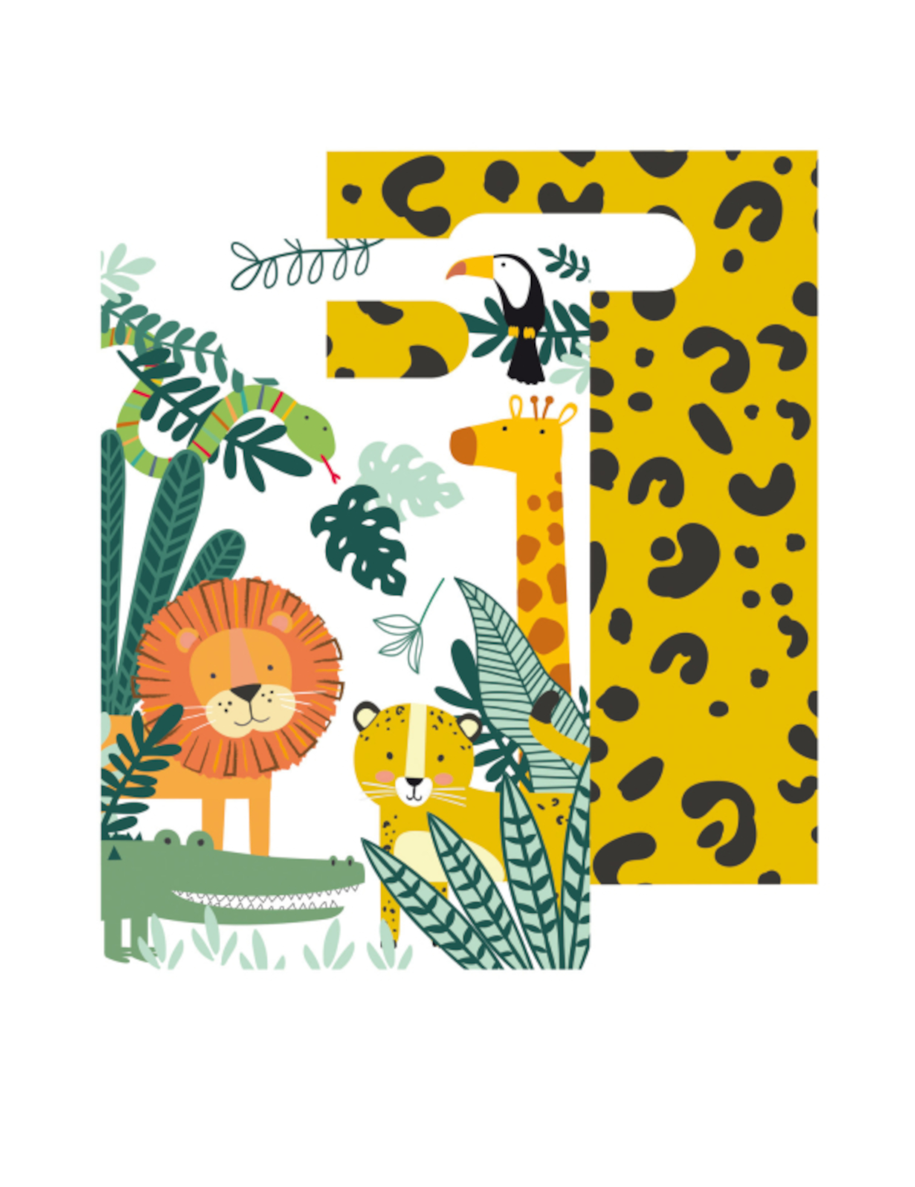 8 Safari Get Wild Geschenktüten 23 x 16 cm Dschungel-Motto