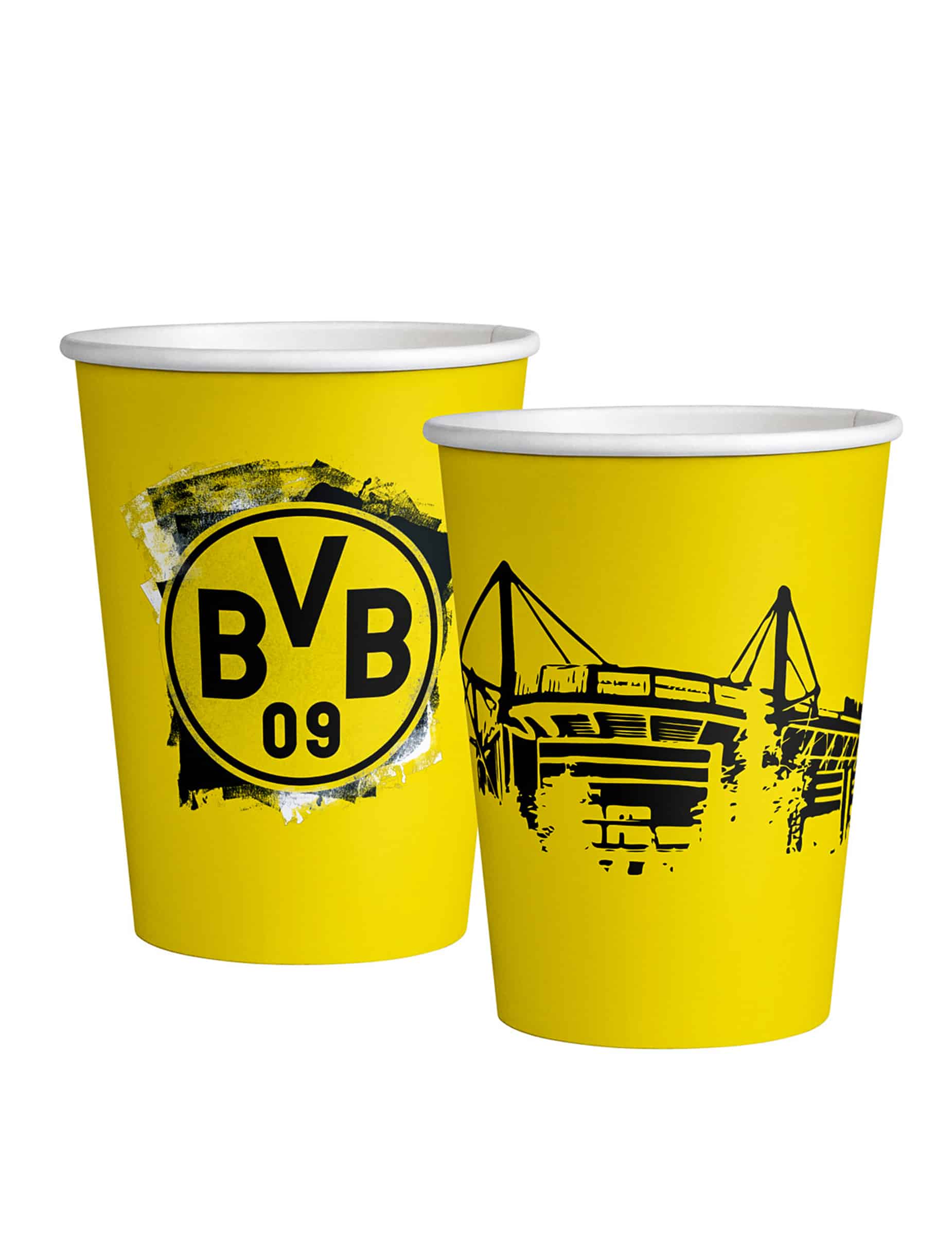 8 Trinkbecher Pappbecher Borussia Dortmund BVB 250 ml
