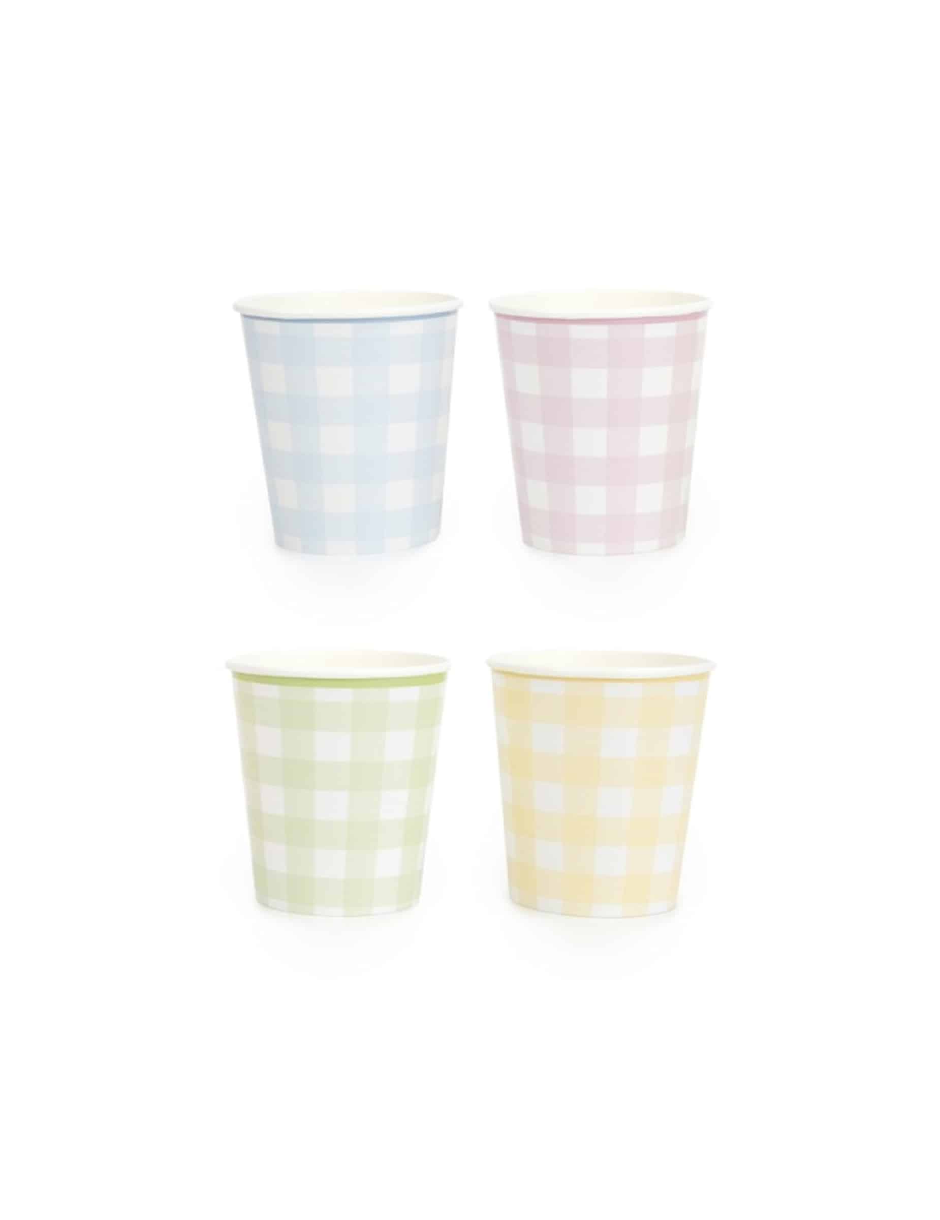 8 Vichy Pastel Pappbecher 200 ml