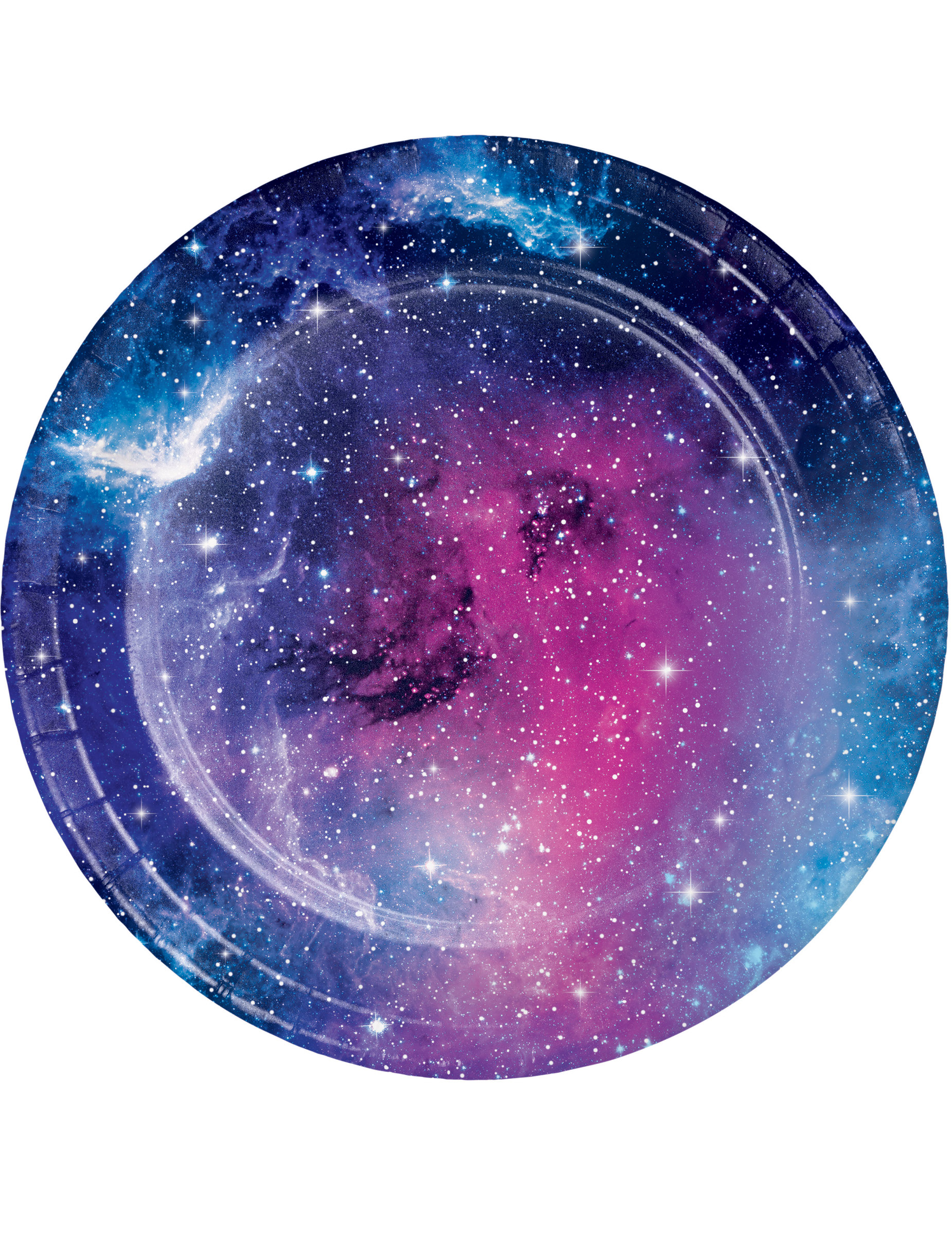 8 kleine Pappteller Galaxie und Sterne 18 cm