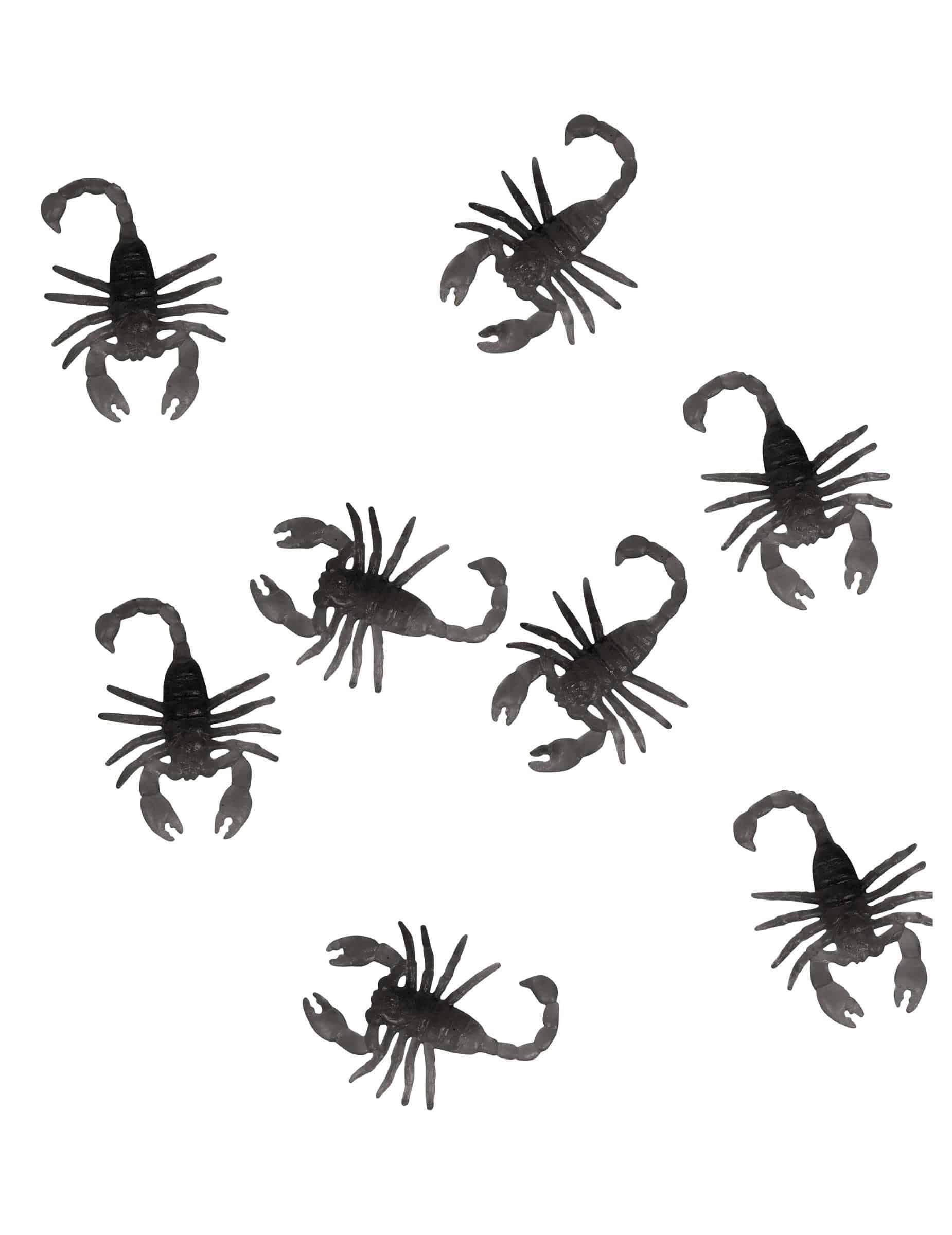 8 schwarze Skorpione a 6 cm Halloween Deko
