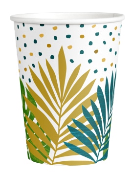 8 tropische Pappbecher 250 ml