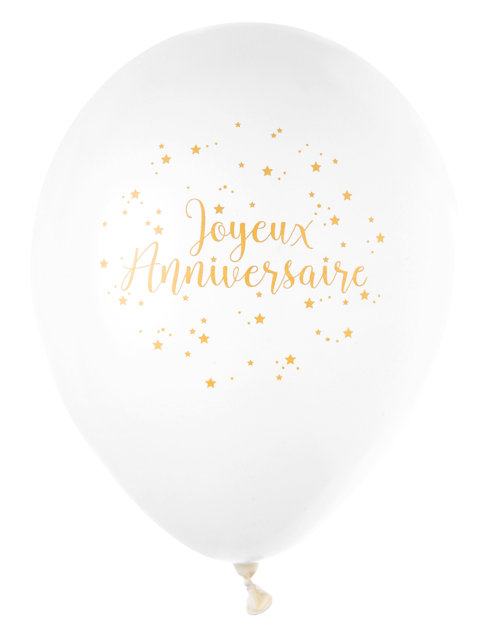 8 weiße + gold-metallische Alles Gute zum Geburtstag Luftballons 23 cm