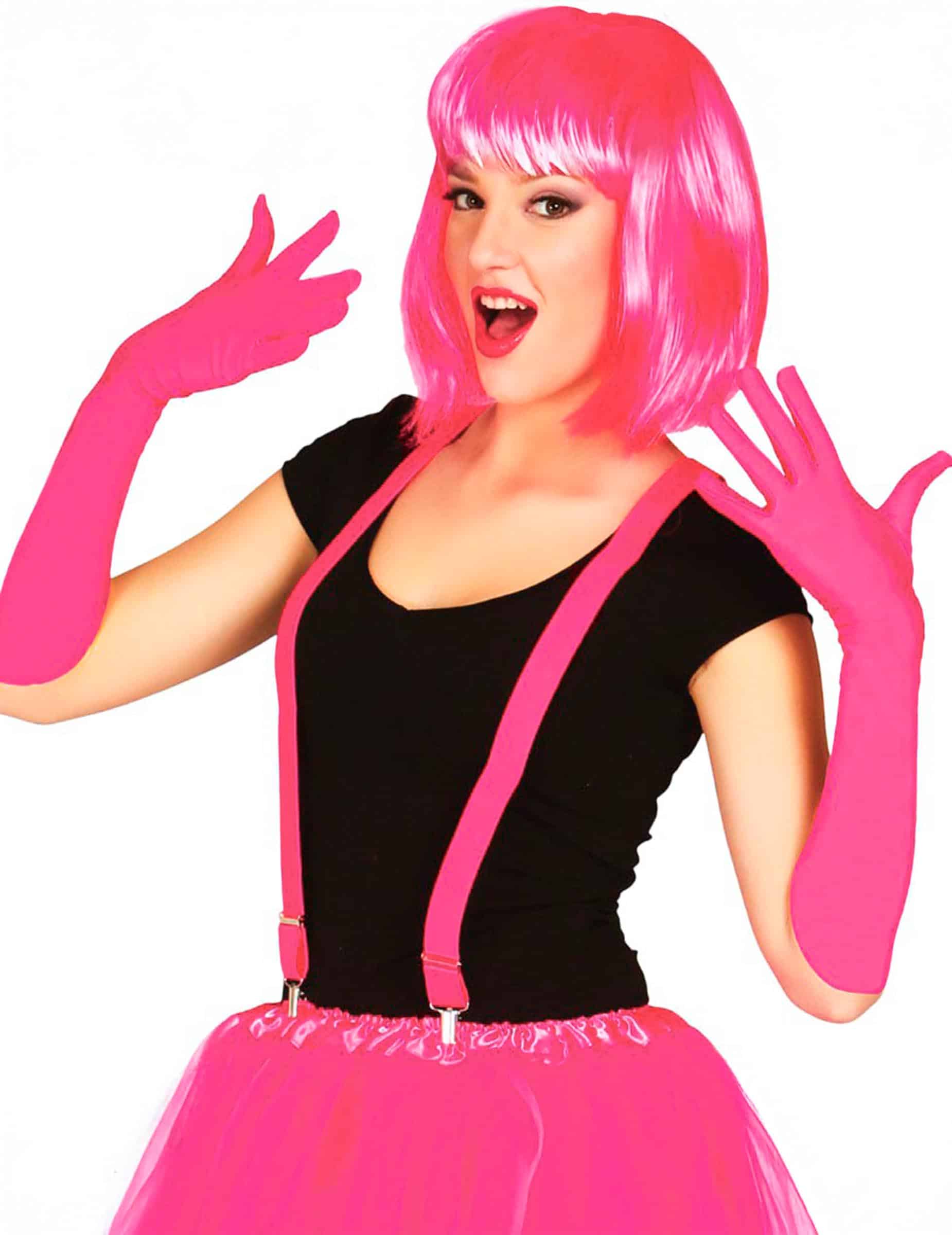 80er-Hosenträger neonpink