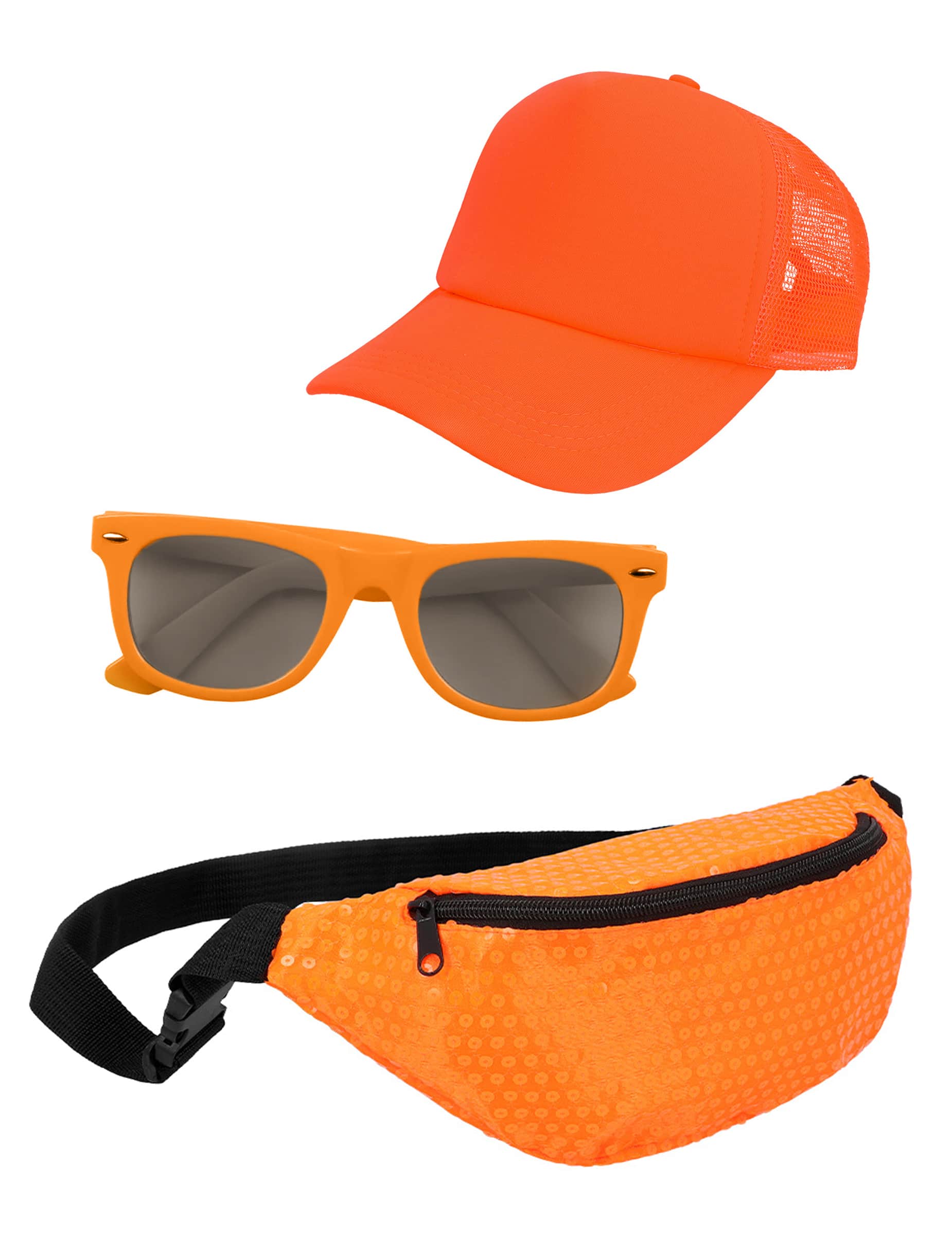 80er Jahre Accessoire Set orange