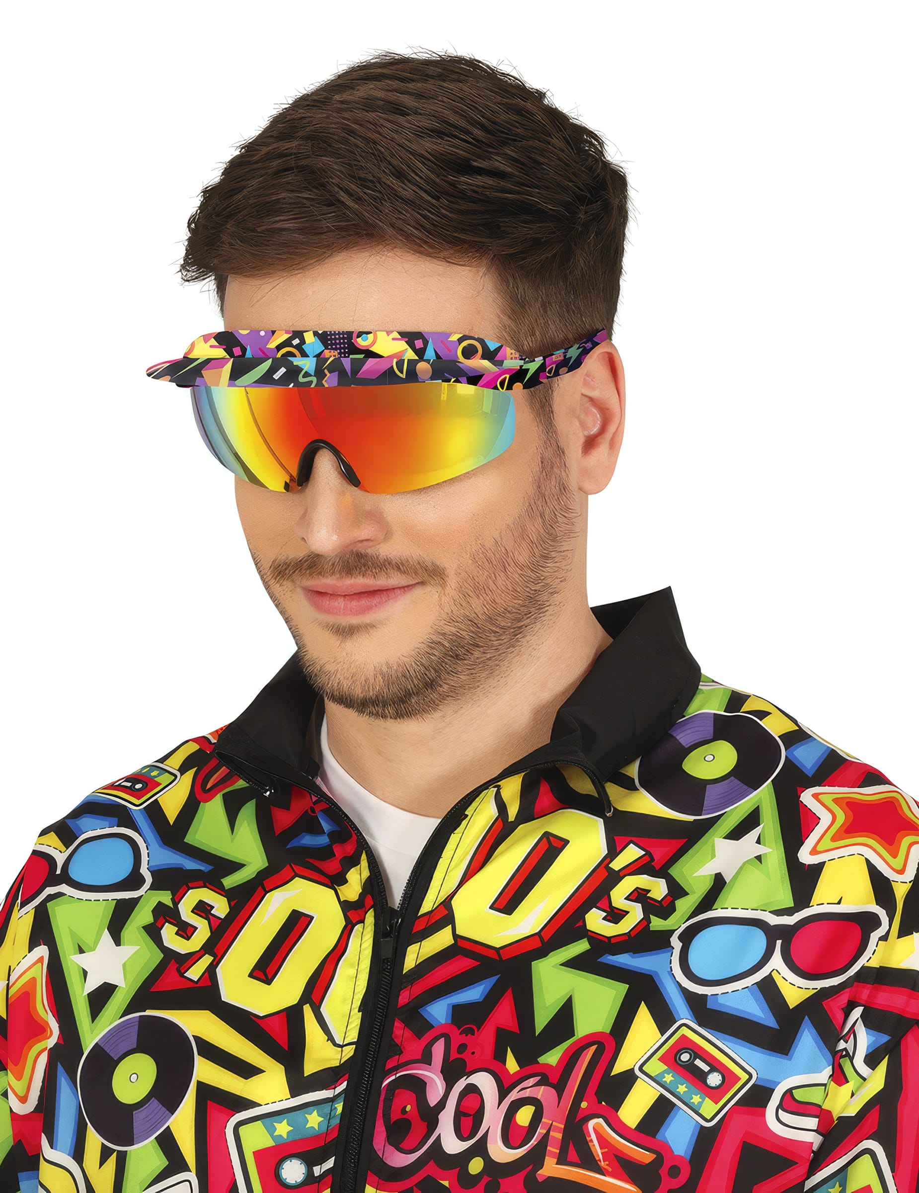 80er-Jahre-Brille mit Visier für Erwachsene