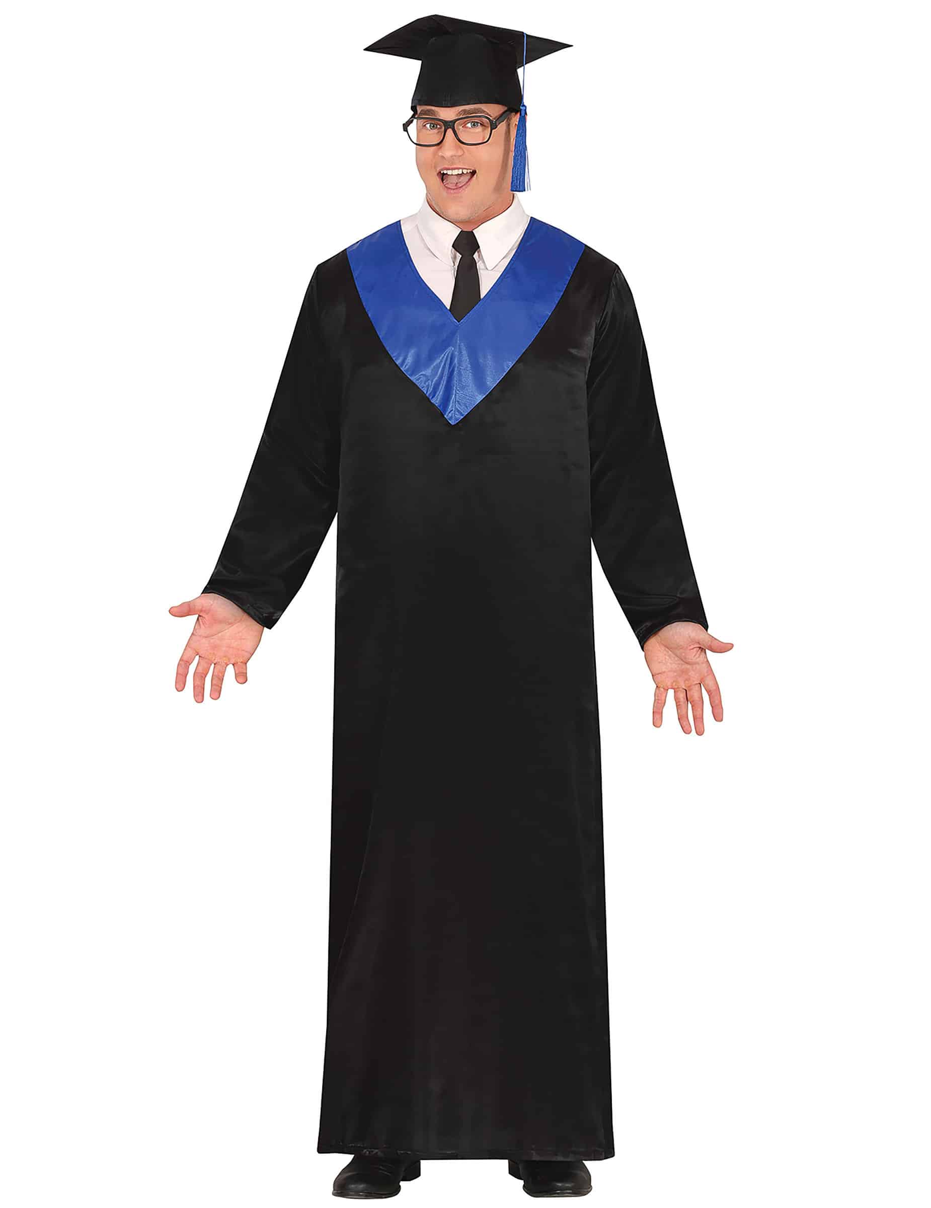 Absolventen Kostüm Blau und Schwarz Erwachsene