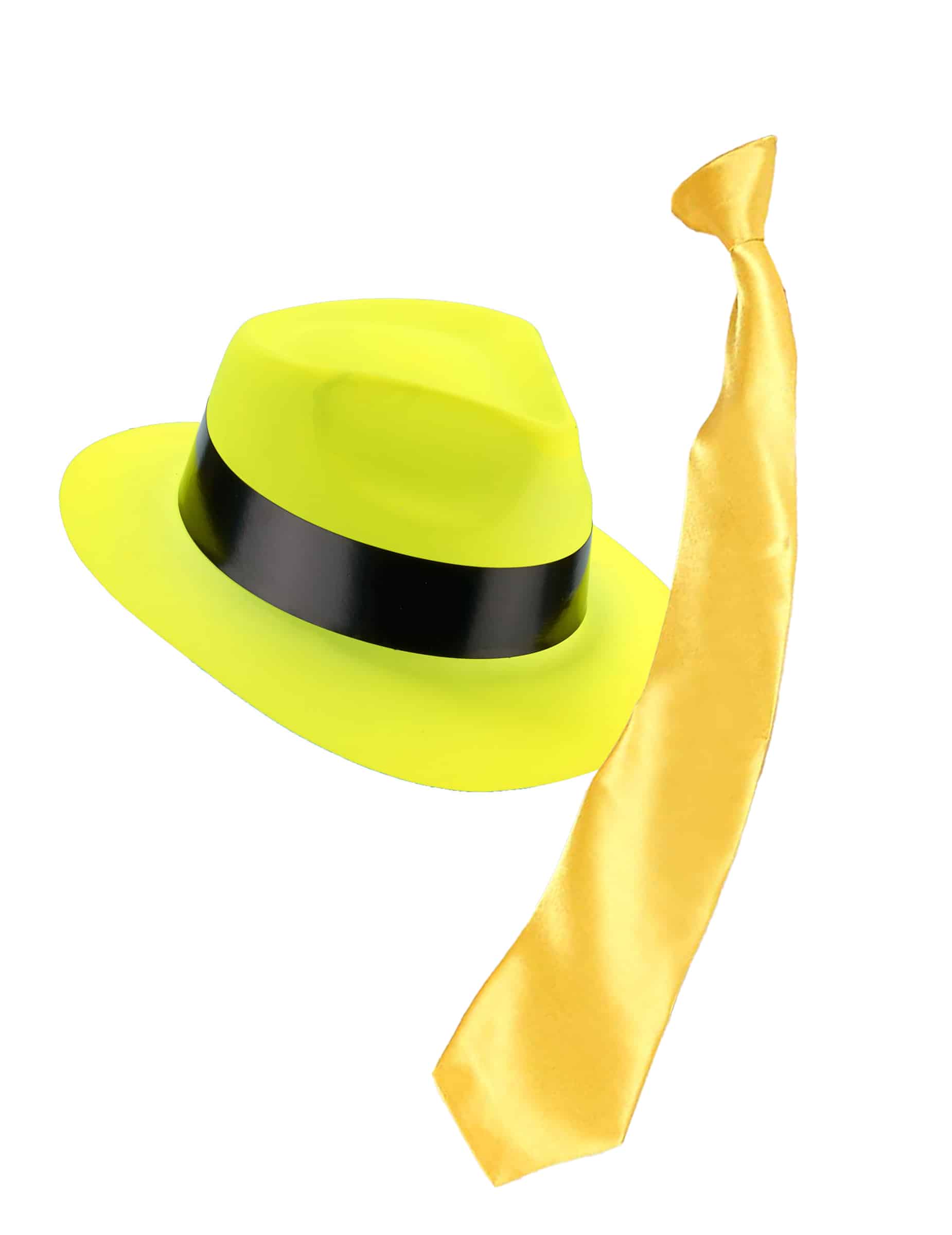 Accessoire Set Hut und Krawatte gelb erwachsene